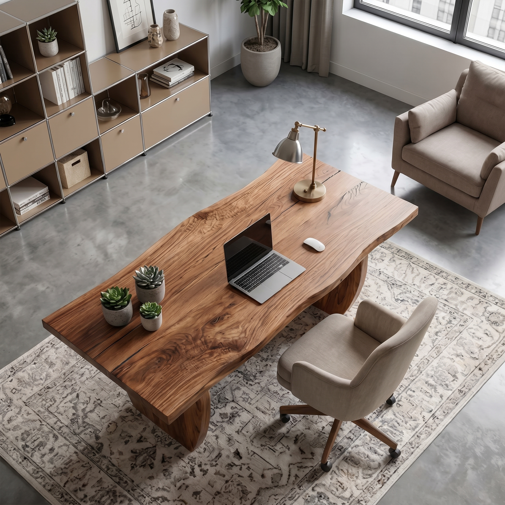 Organic Wooden Executive Desk For Home Office And Study Room SINLKIDK140