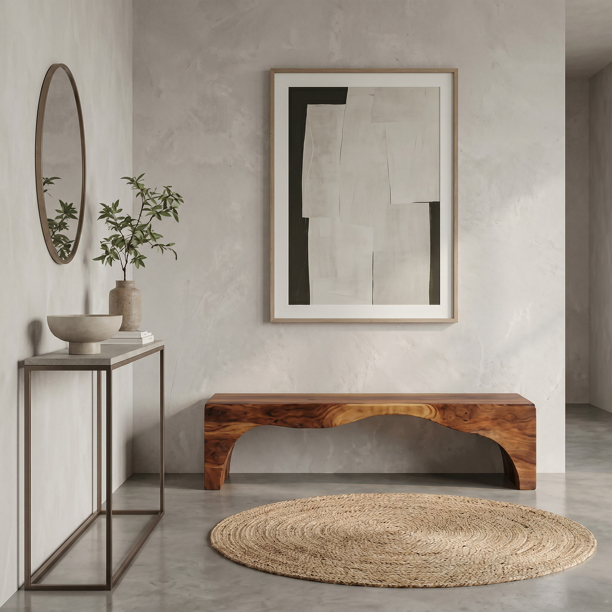 Rustic Live Edge Wooden Bench With Open Storage Shelf For Entryway SINLKIRS110