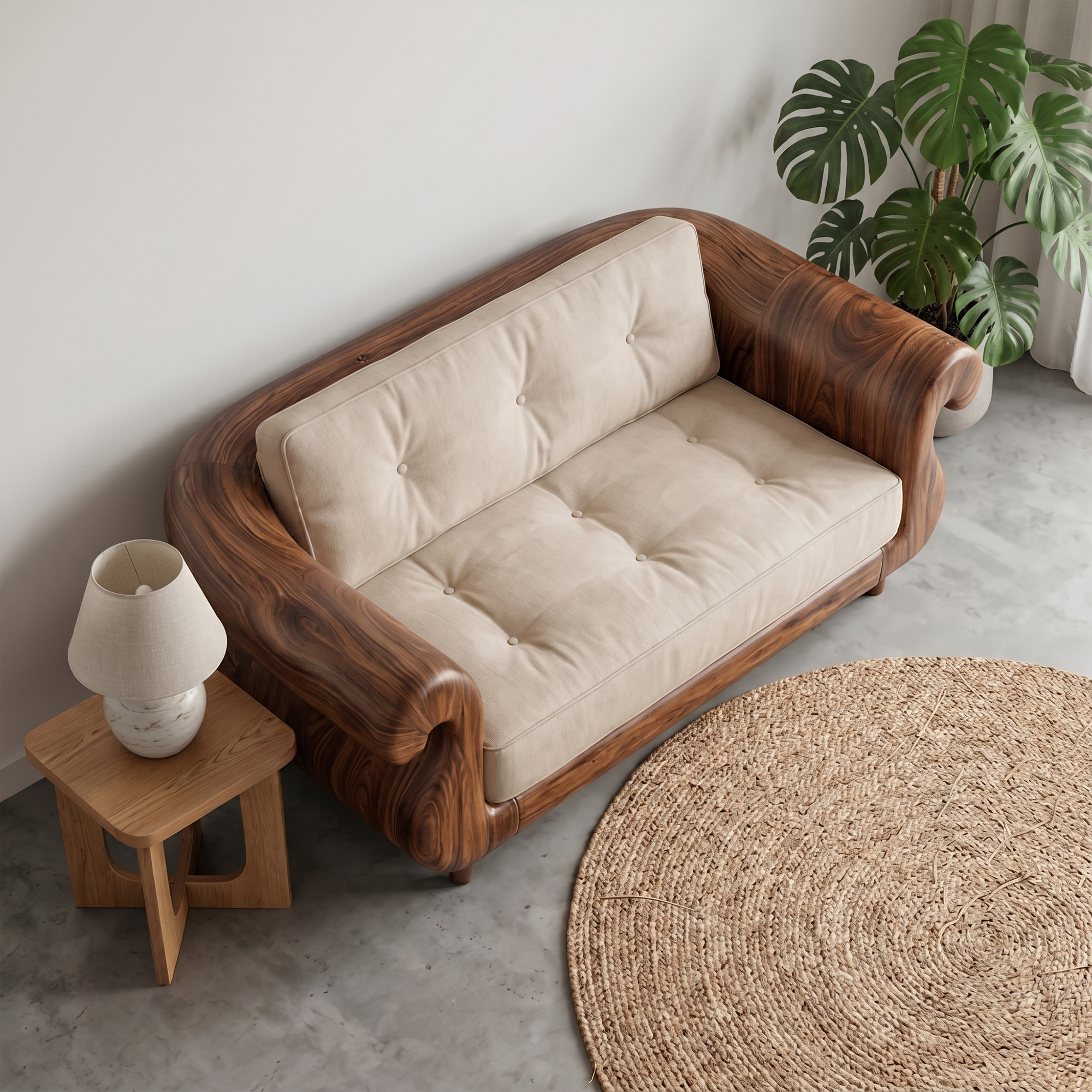 Handcrafted Armchair Nature Inspired Artistic Design For Living Room SINLKIAC027