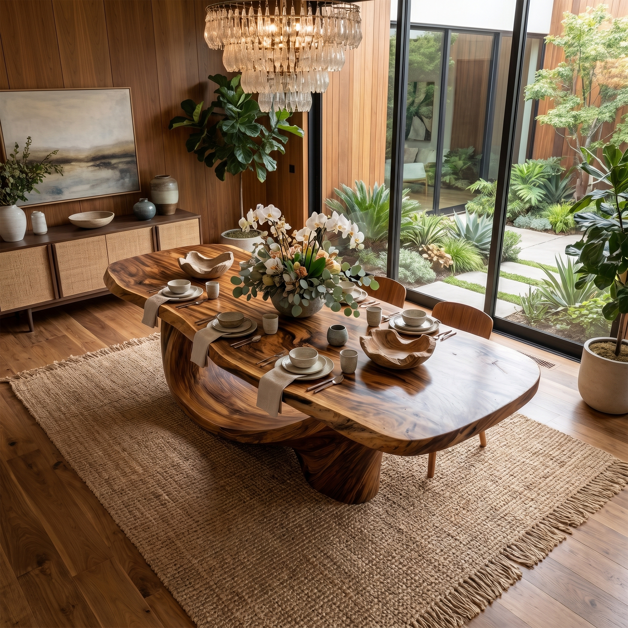 Rustic Natural Wood Dining Table For Dining Room And Kitchen SINLKIDT163