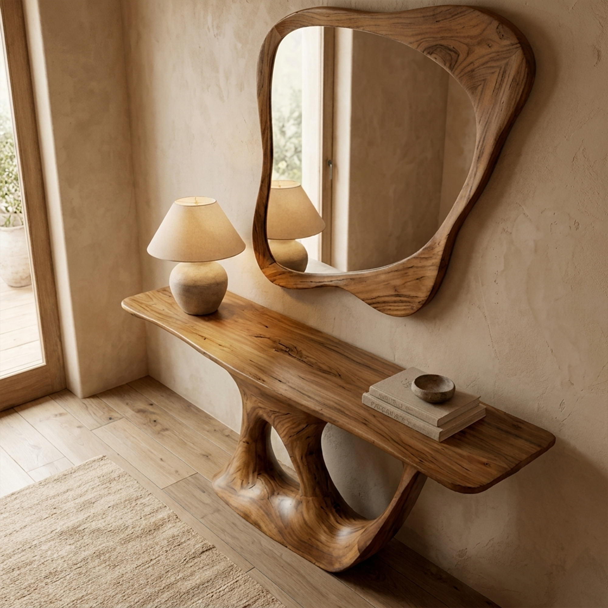Rustic Solid Wood Console Table Living Room SINLKICS288