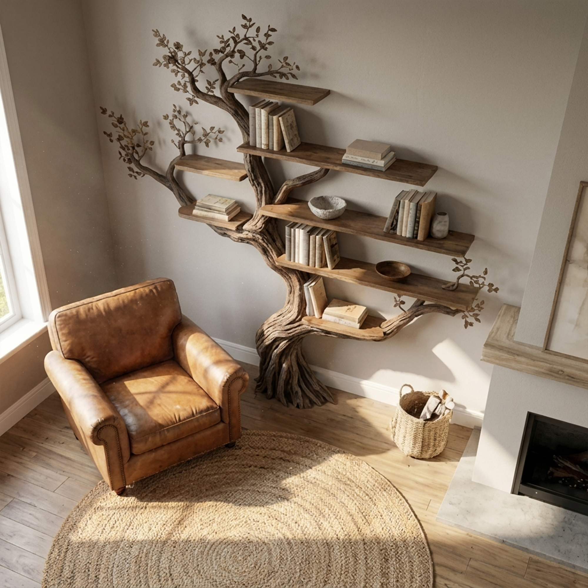 Modern Organic Living Room Interior Flowing Sculptural Wall Feature SINLKITB690