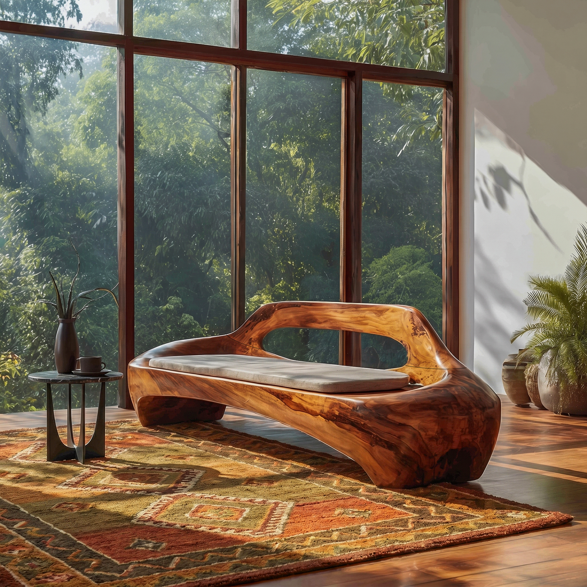 Modern Organic Sofa Frame With Low Profile Solid Wood Design For Living Room SINLKISF020