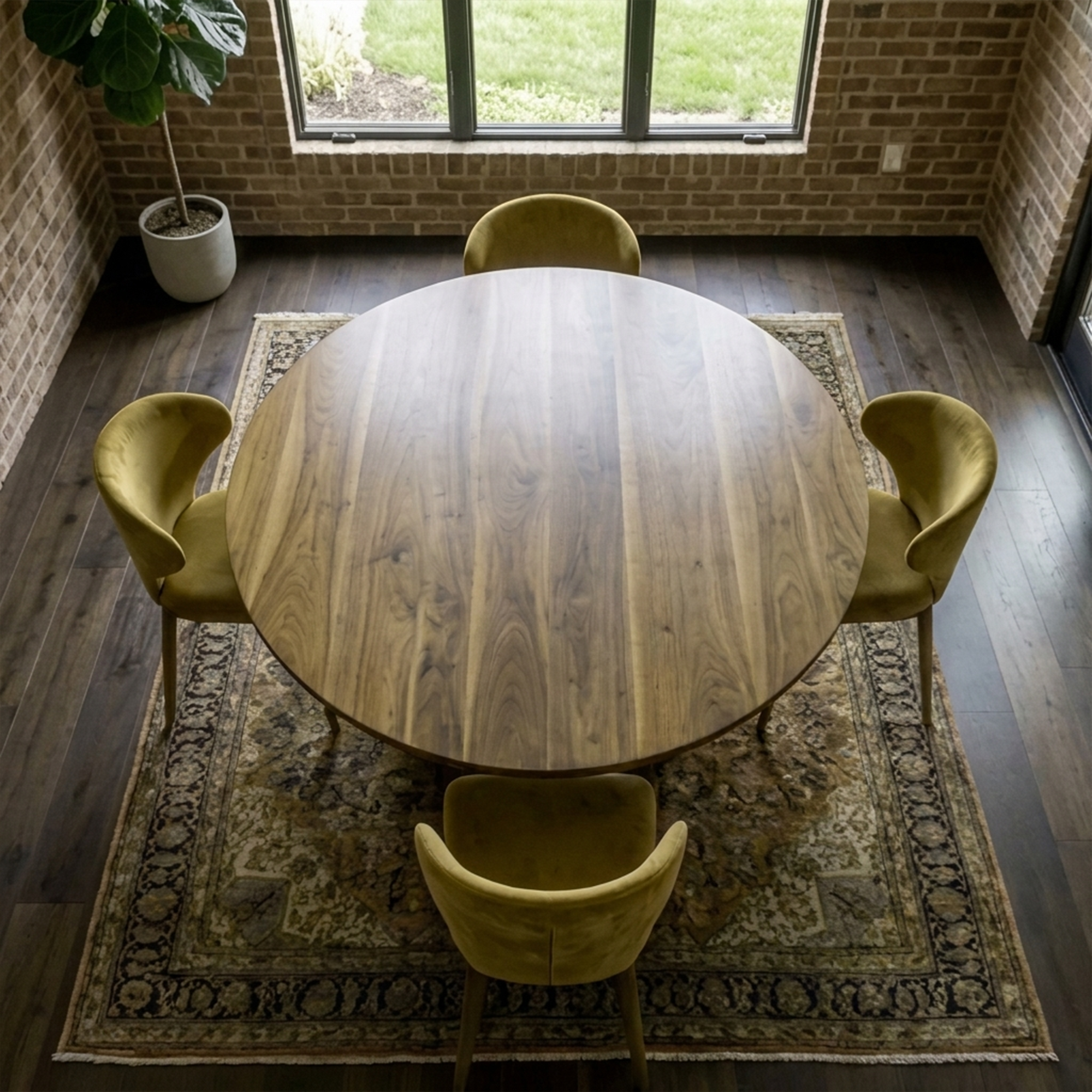 Rustic Handmade Live Edge Dining Table Kitchen SINLKIDT124