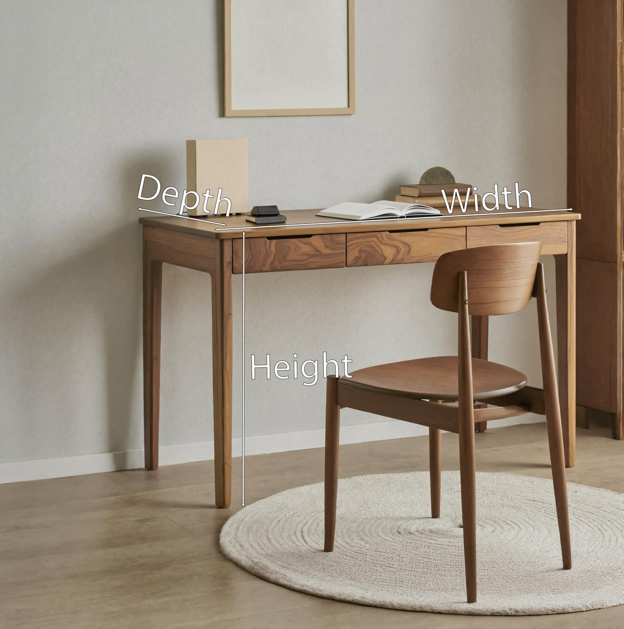 Mid Century Solid Wood Writing Desk For Home Office Or Study Room SITHHNDE034