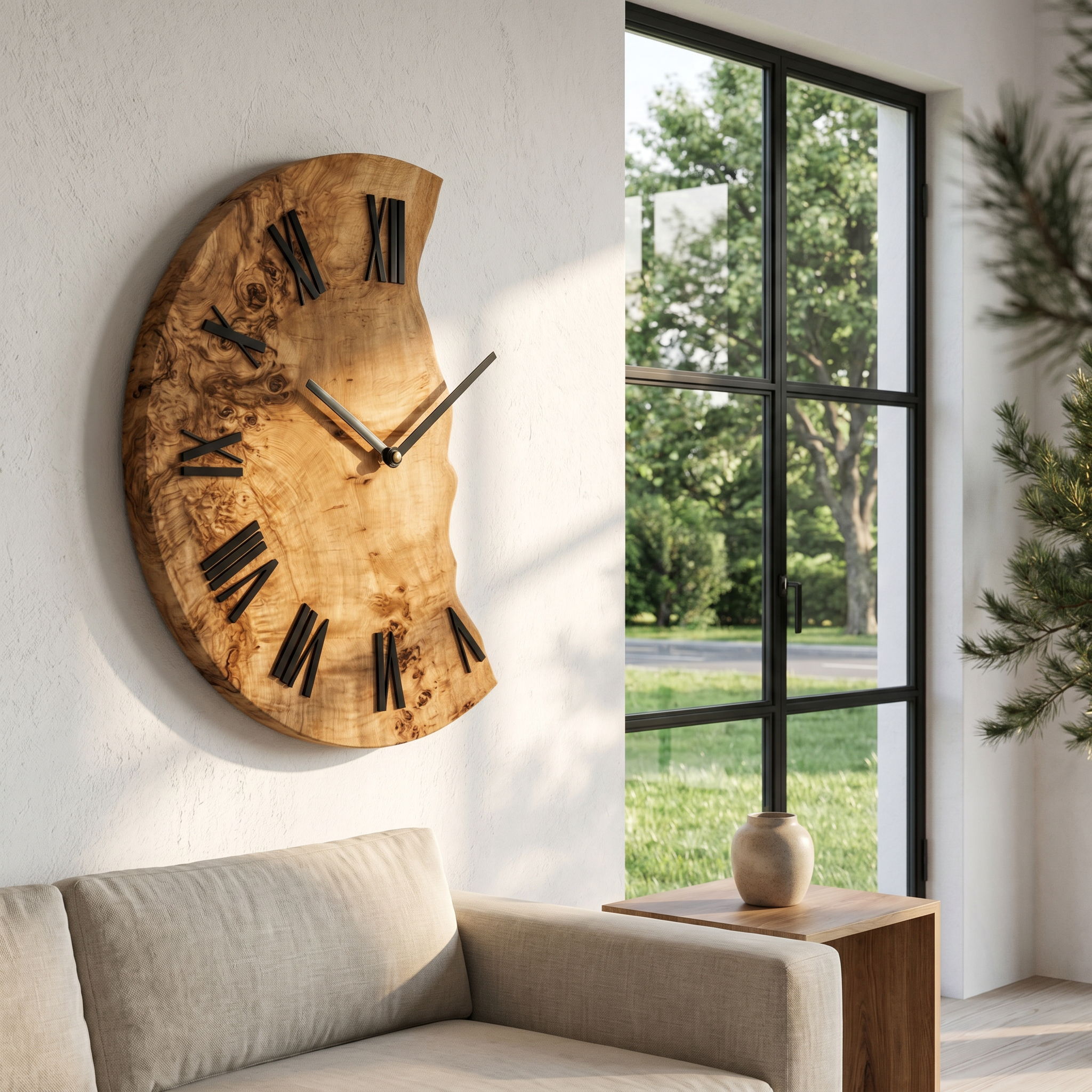 Organic Live Edge Clock For Home Decor SINLHACK027