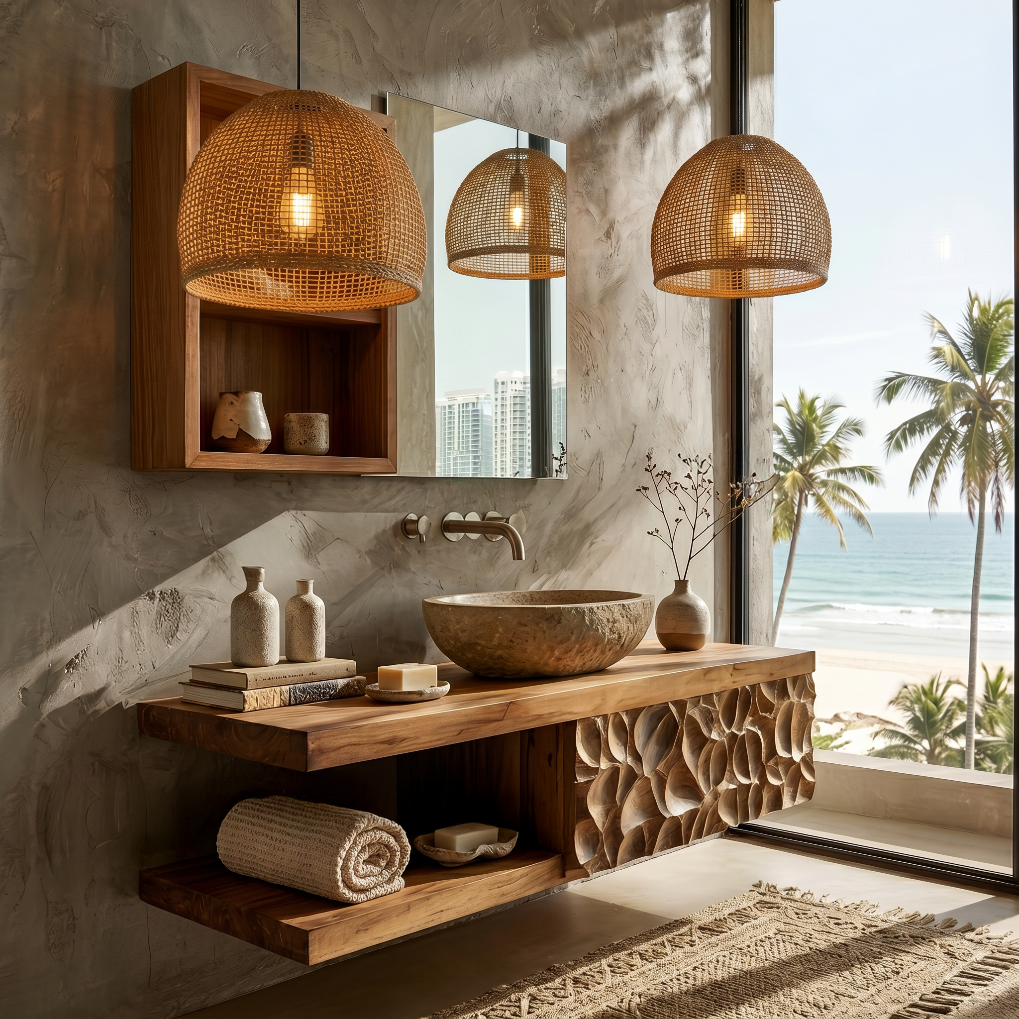 Handcrafted Floating Bathroom Vanity For Bathroom SINLHABRV315