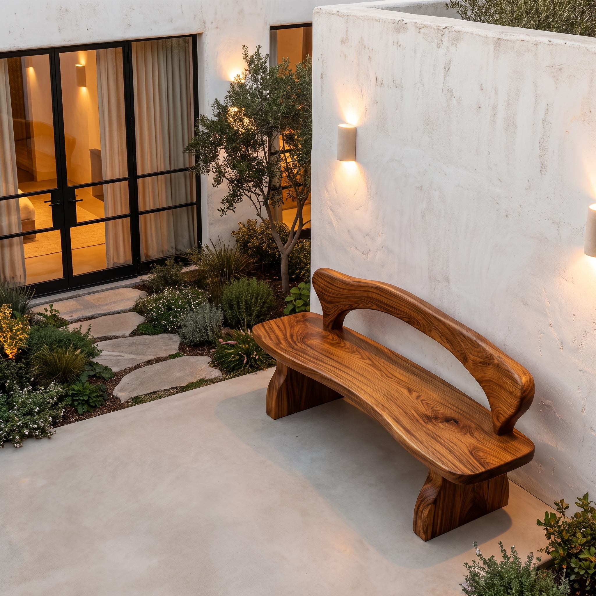Organic Live Edge Bench Wooden Outdoor Seating For Patio SINLHABEN132