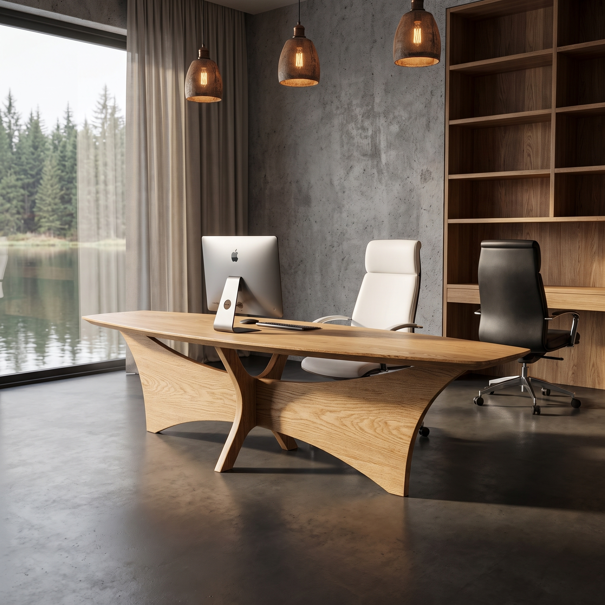 Modern Flared Base Desk Executive Desk For Home Office SINLHADE164