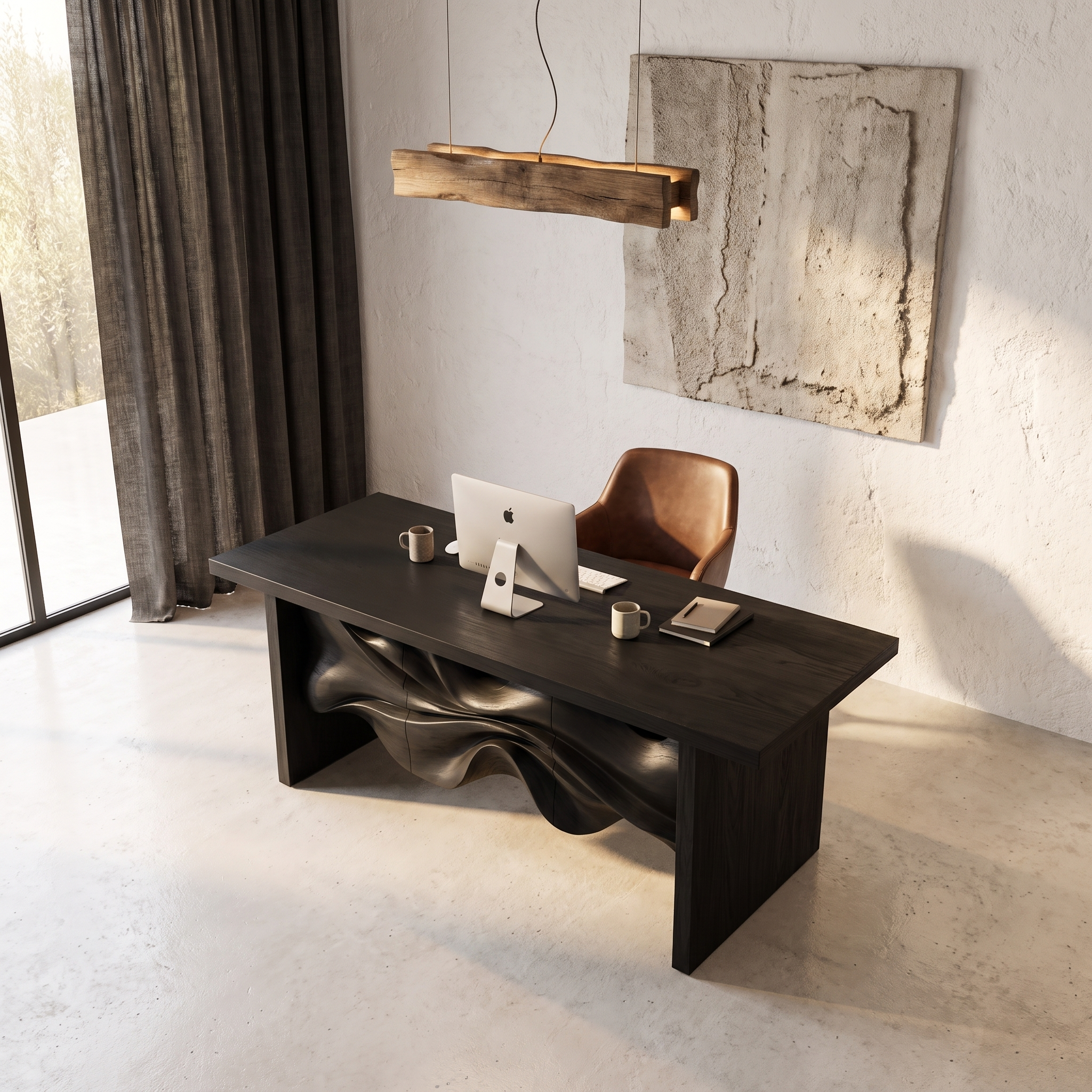 Minimalist Writing Desk Handcrafted Storage Design For Home Office SINLHADE167