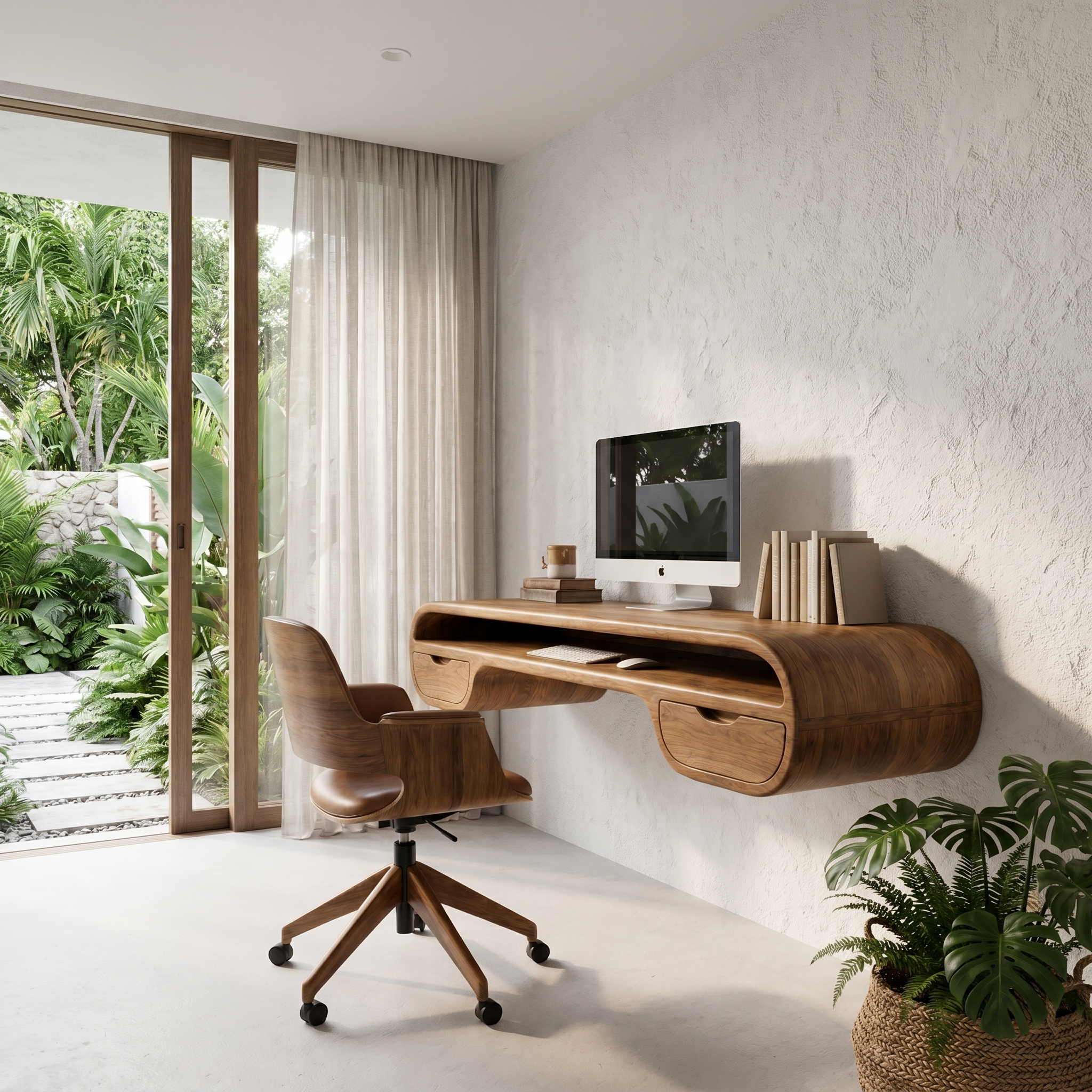 Contemporary Floating Desk With Integrated Drawer Storage For Workspace SINLHADK126