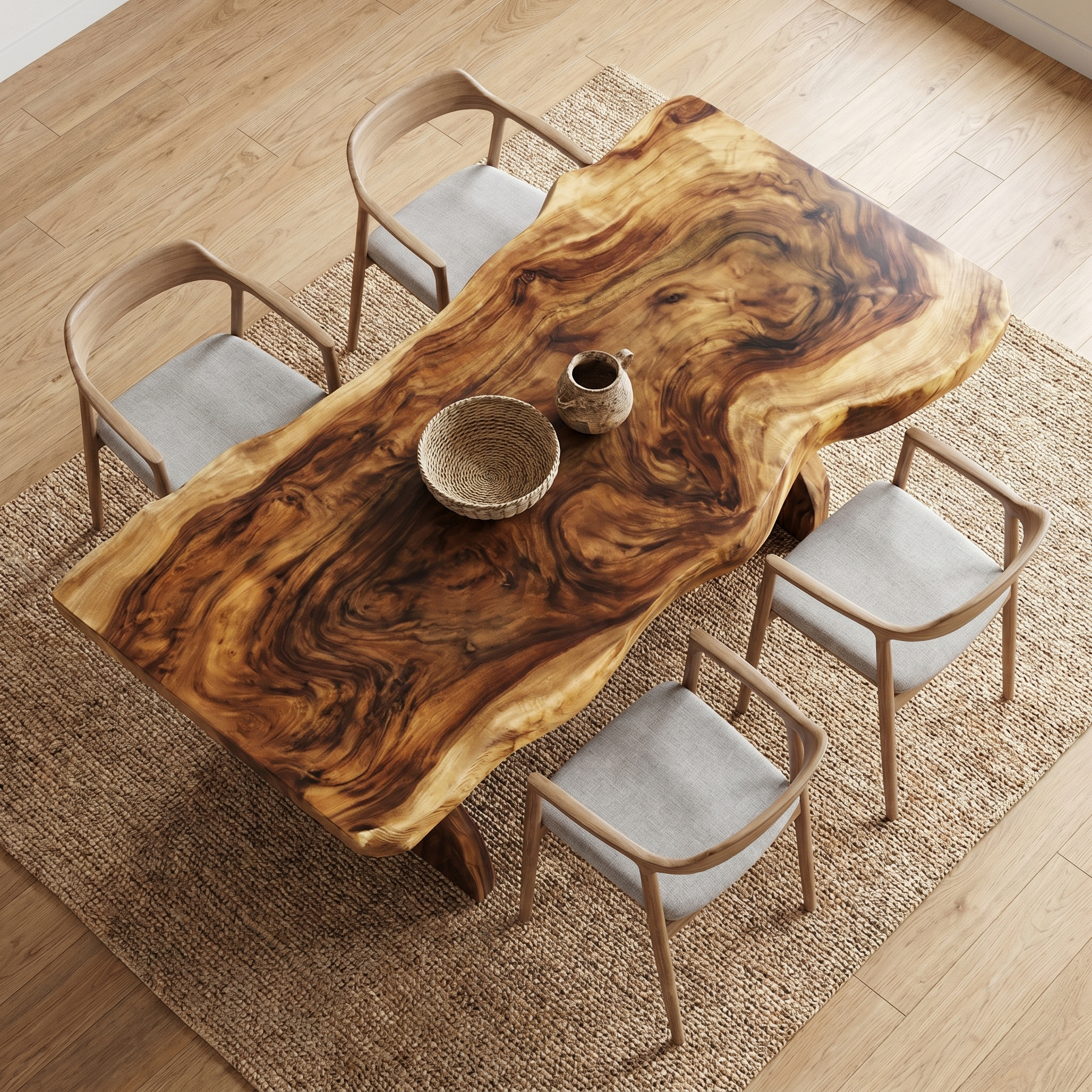 Rustic Dining Table Live Edge Design For Dining Room SINLHADT202