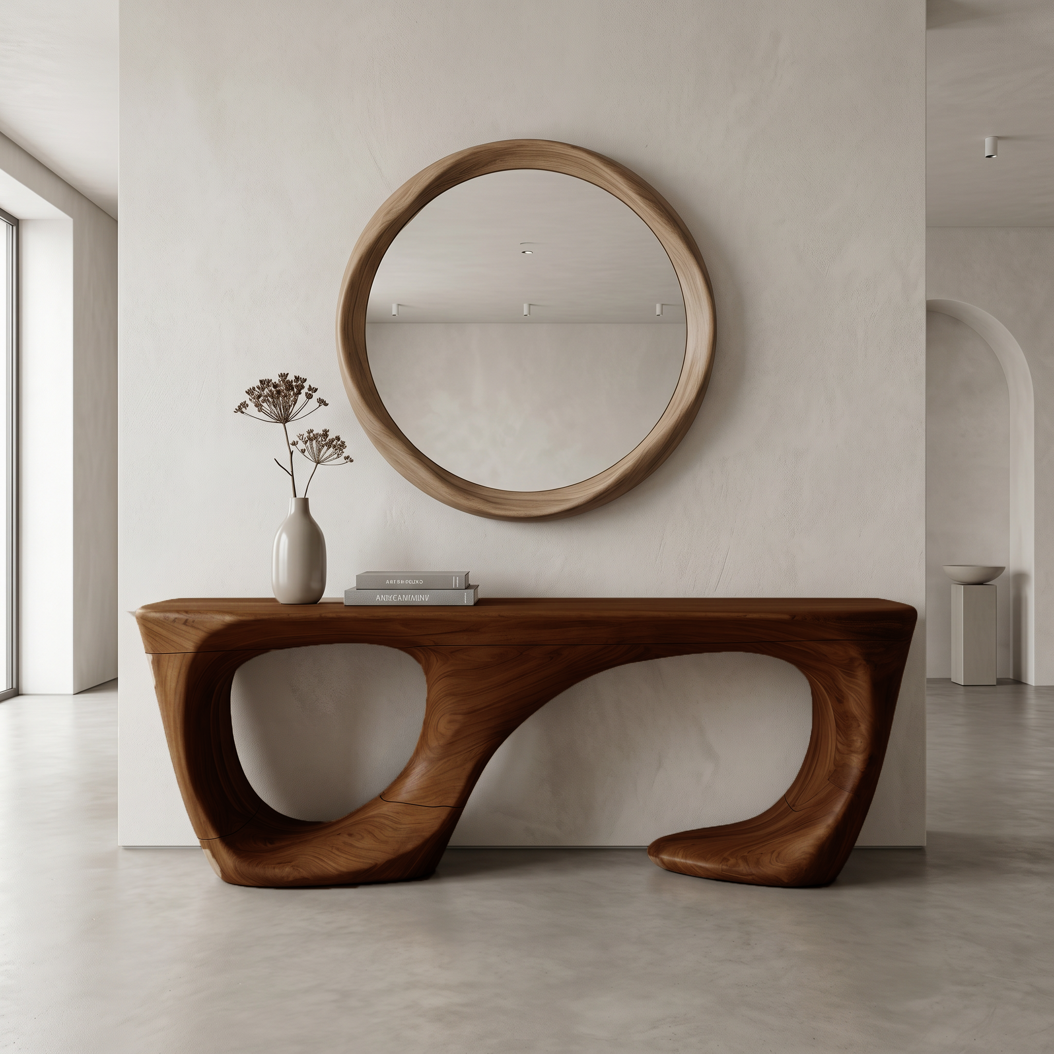 Contemporary Console Table With Curved Open Structure For Living Room SINLSACS650