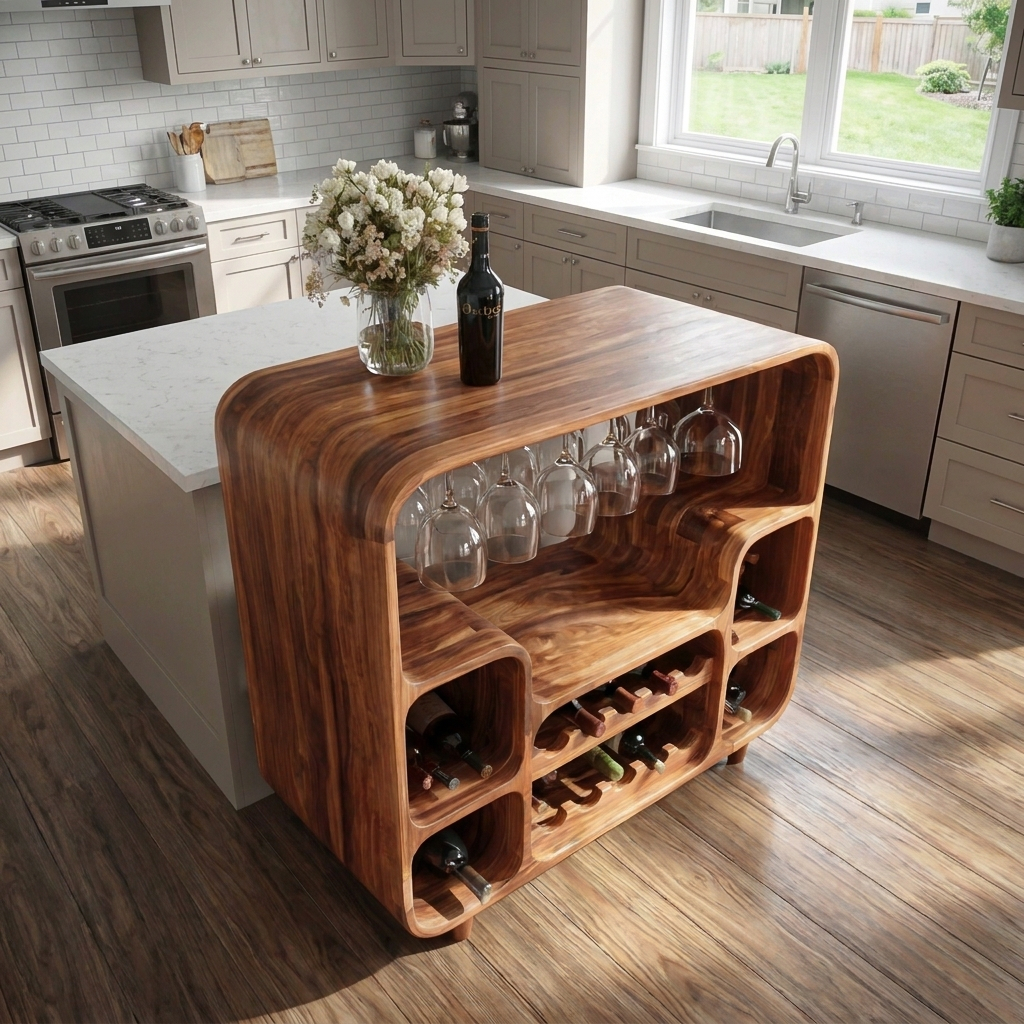 Modern Wine Cabinet With Open Bottle Display For Home Bar RTTHTTBCA041