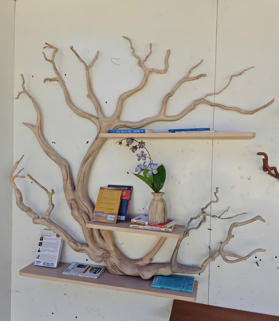 Tree Branch Floating Corner Shelf Mini Bookcase Driftwood SINLTB130
