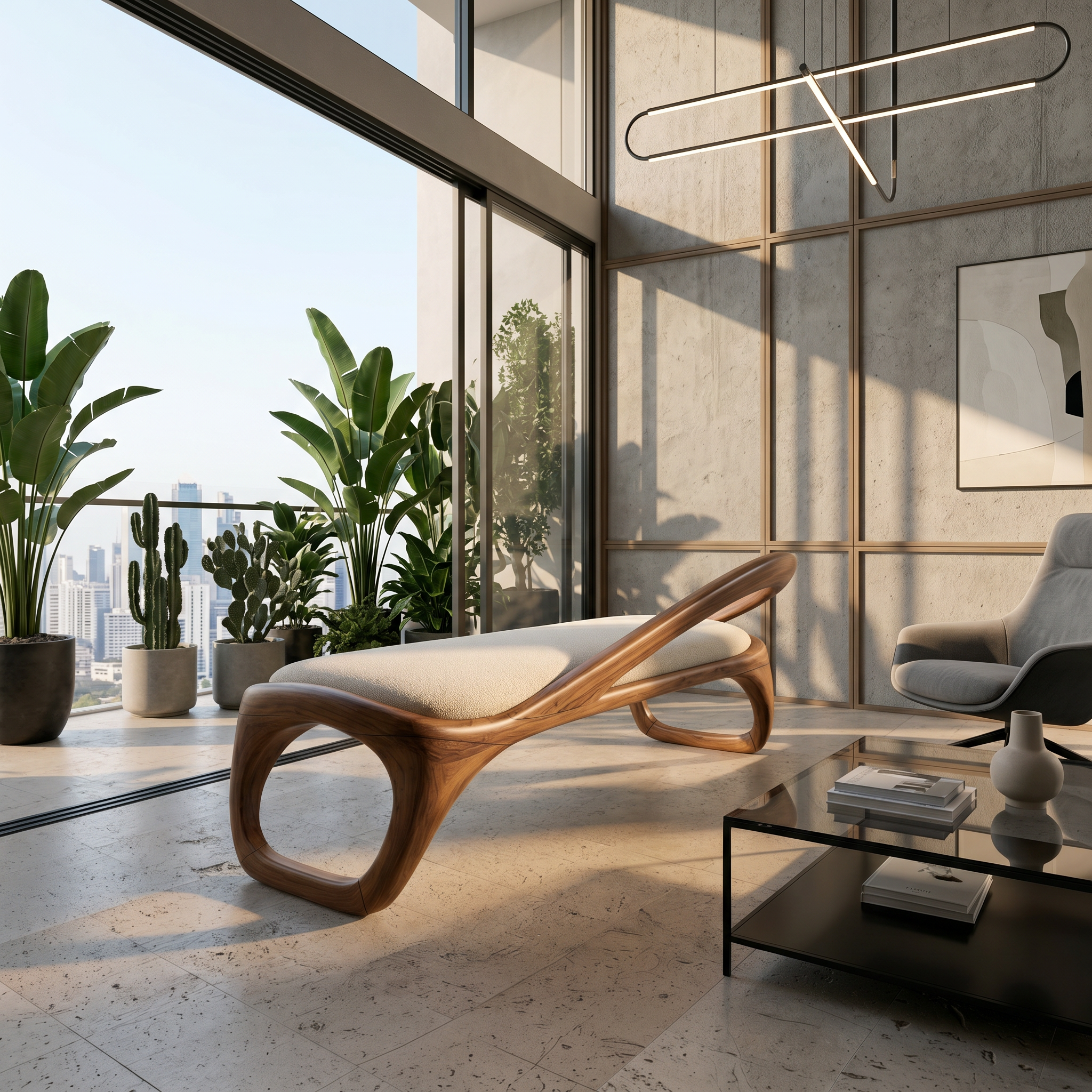 Luxury Sculptural Bench Penthouse Interior SILDTTRBEN078