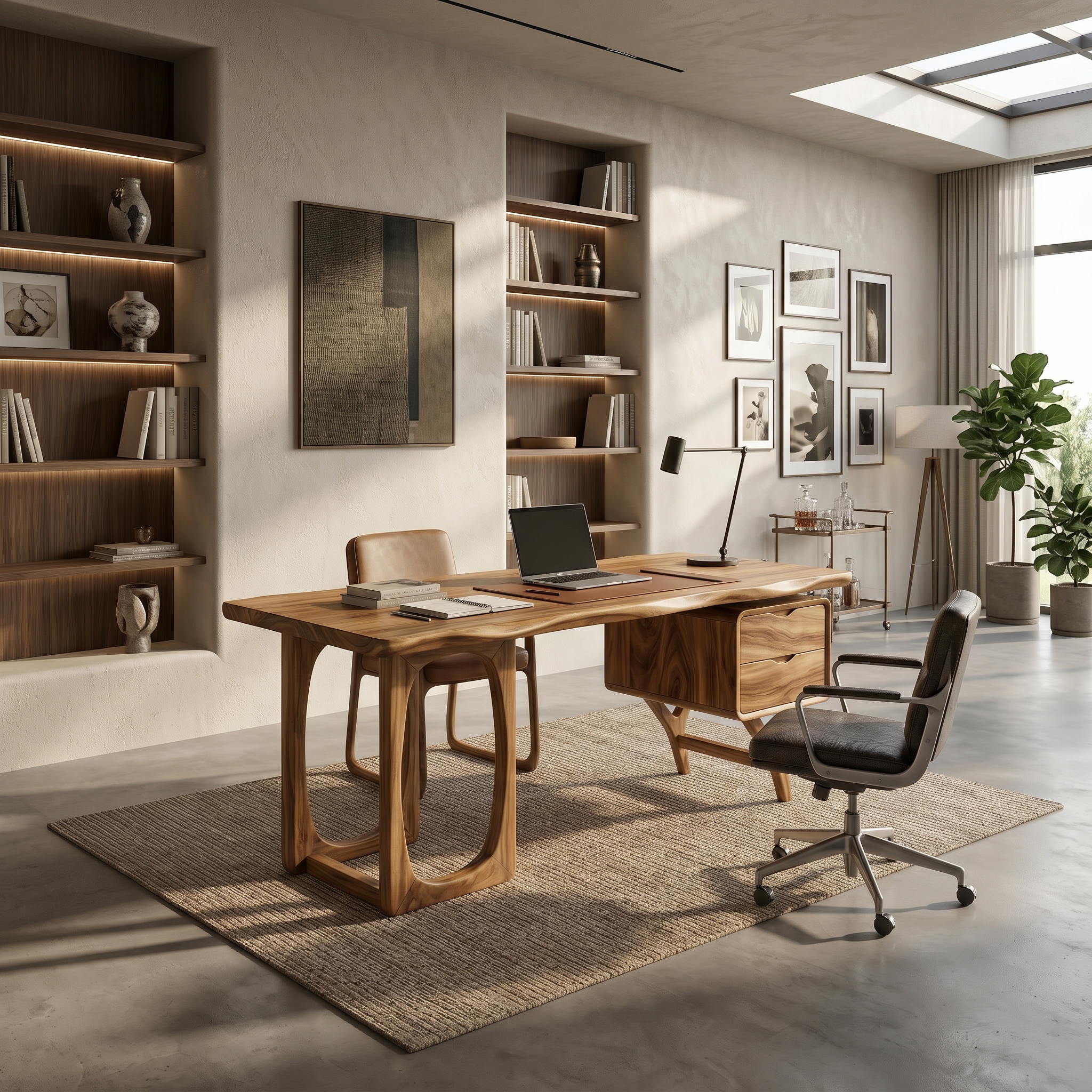 Organic Dual Pedestal Executive Desk Luxury Office SILDTTRDE030