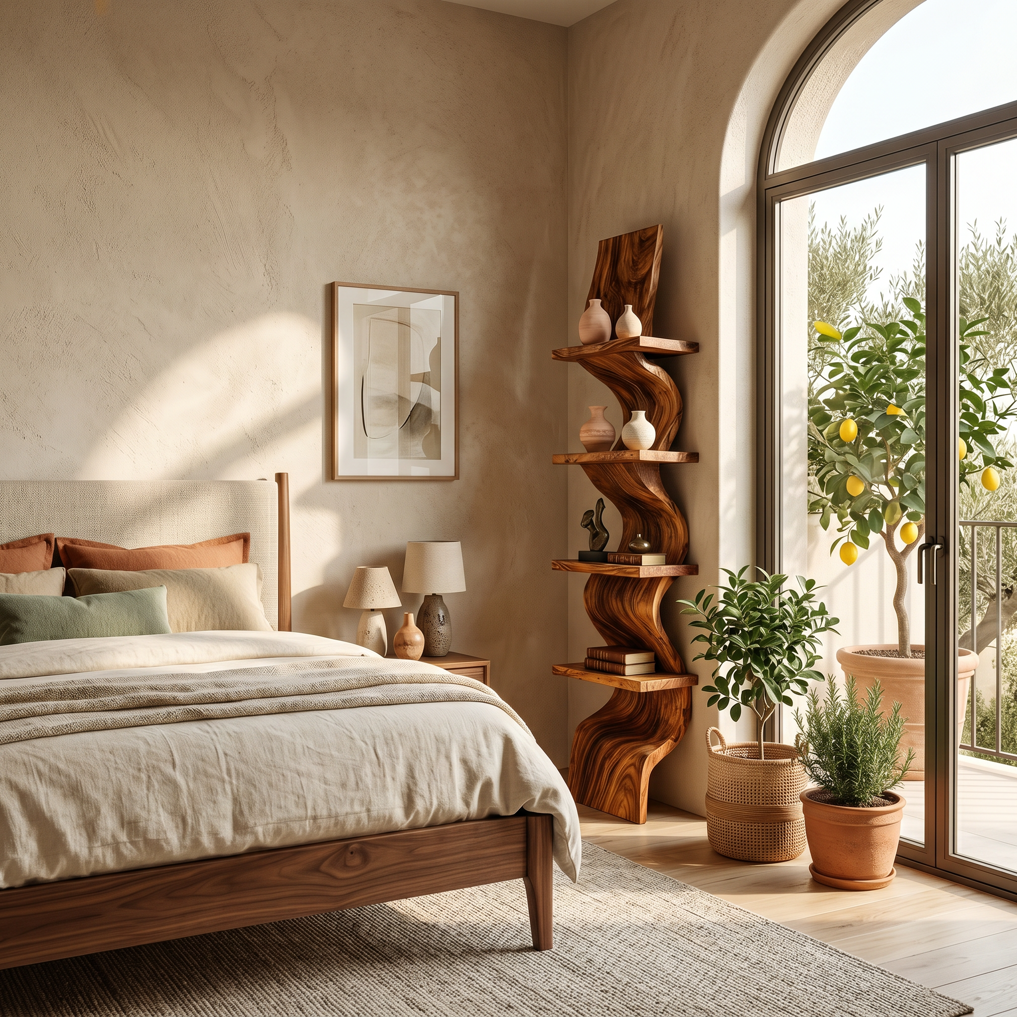 Modern Curved Floating Shelf For Statement Living Room RTTHTTFL026