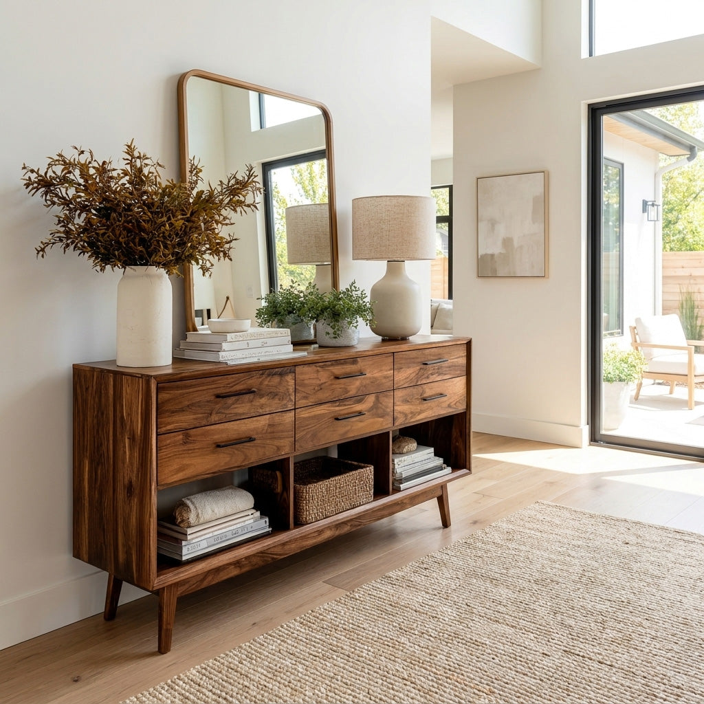 Modern Wooden Console Table With Open Shelf For Entryway RTTHHNCS027