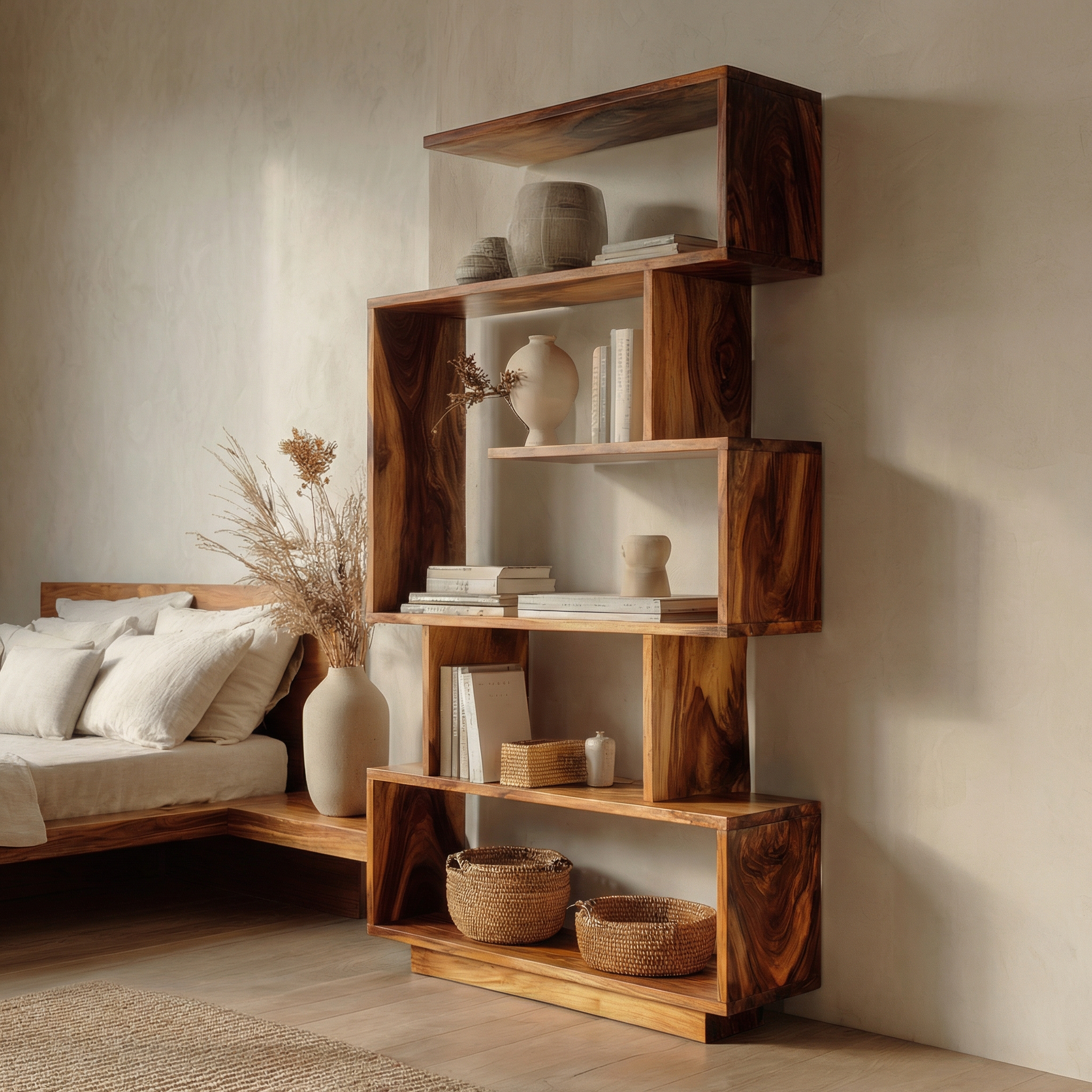 Mid Century Modern Bookshelf For Living Room And Studio SINLSASC485