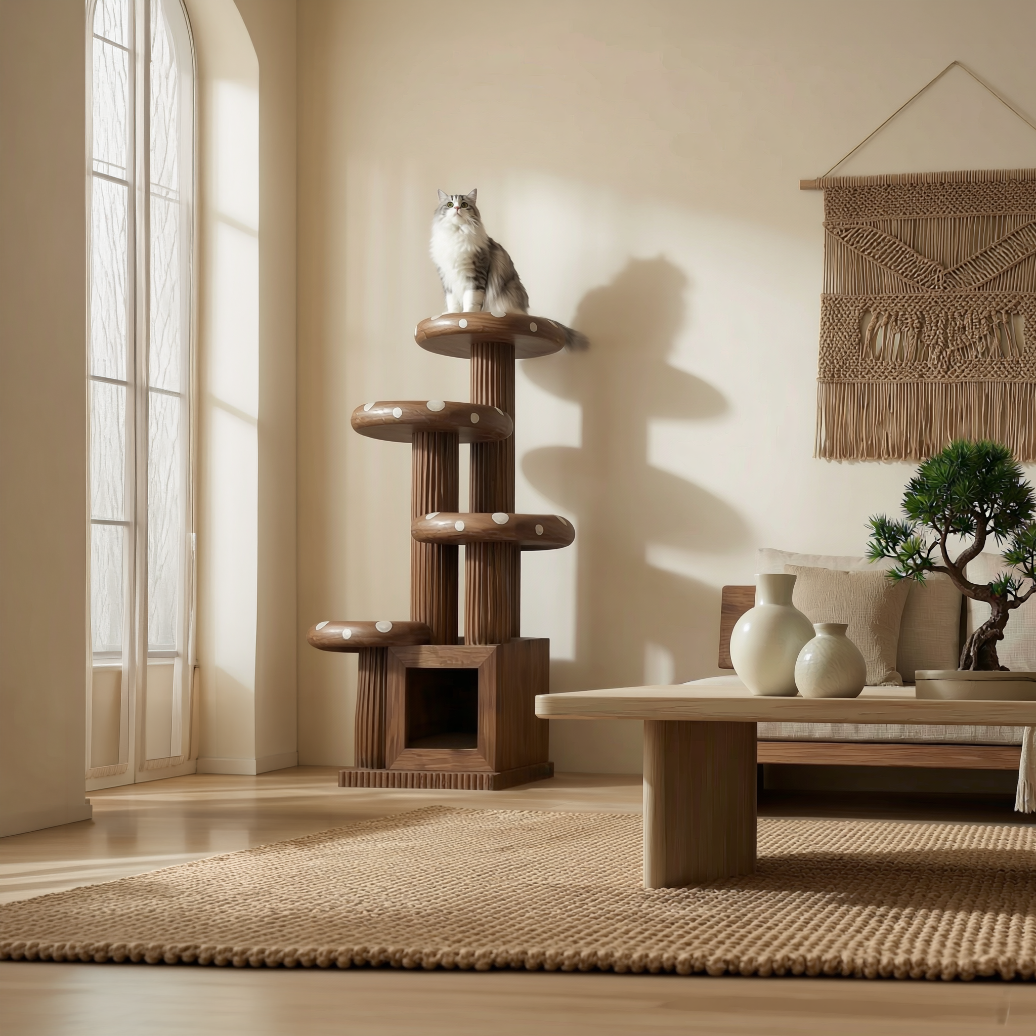 Modern Artistic Musrhroom Cat Tree For Living Room And Pet Corner SINLSATT123
