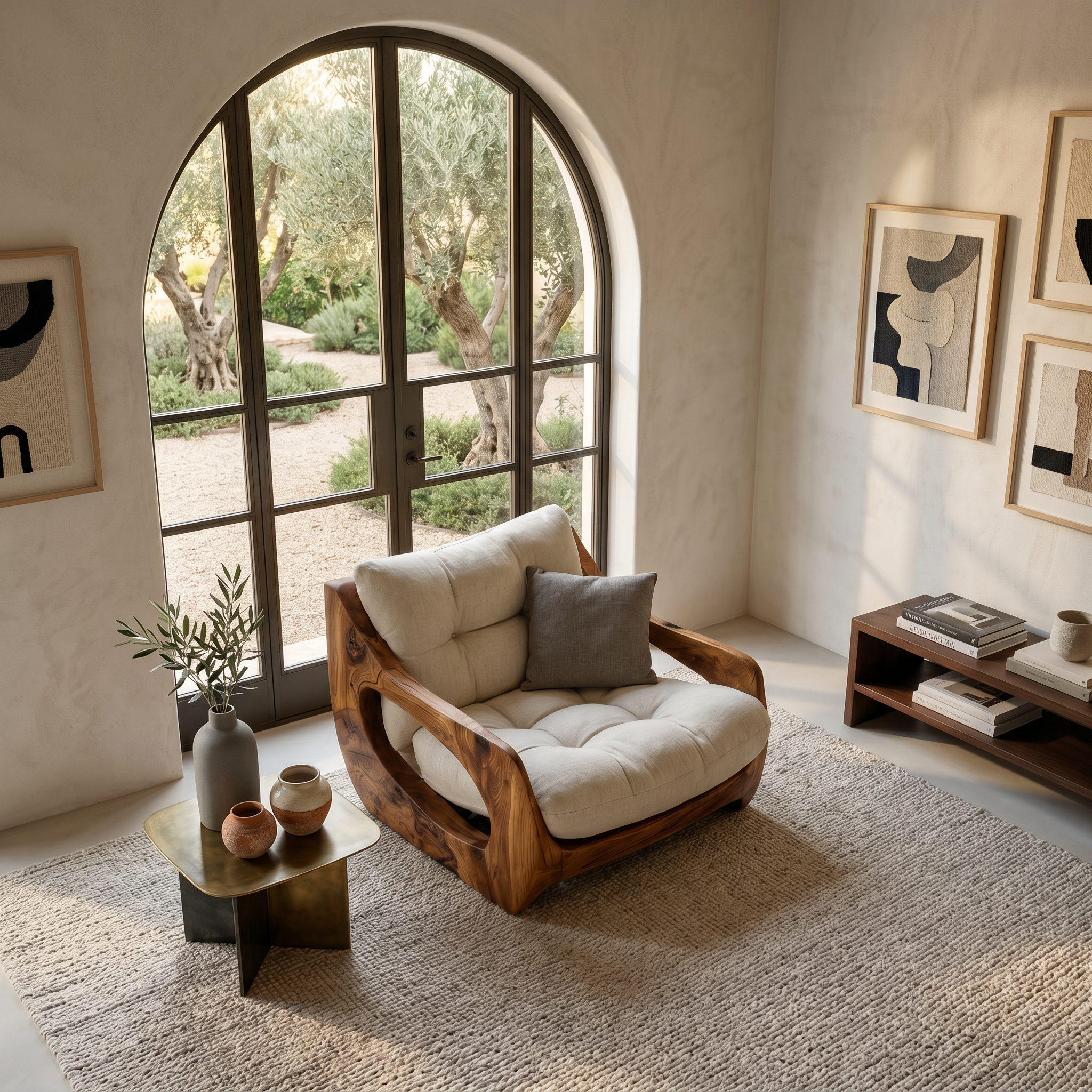 Modern Organic Lounge Seating With Carved Form For Living Room RTTHTTACC010