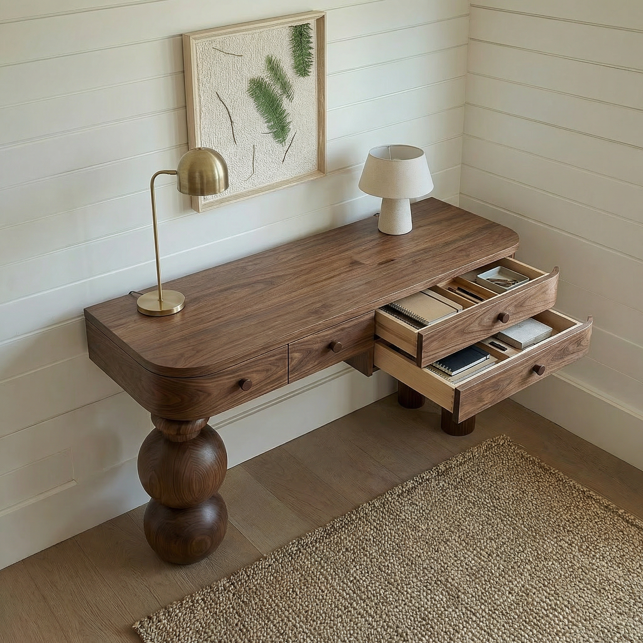 Organic Modern Wooden Dressing Table Bedroom Or Vanity Area SINLSABDT045