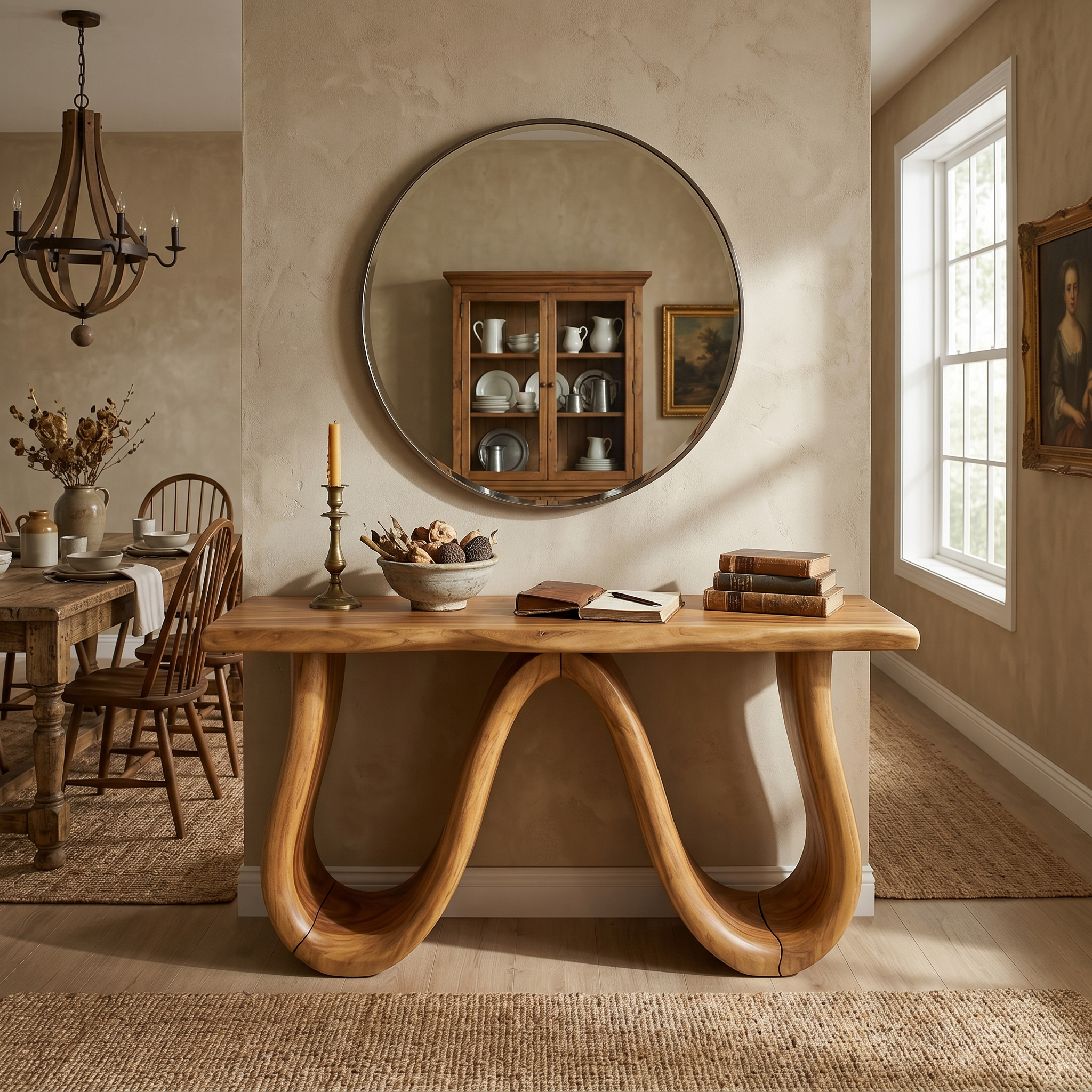 Organic Wood Hallway Table For Dining Room Furniture SILDTTRCS053