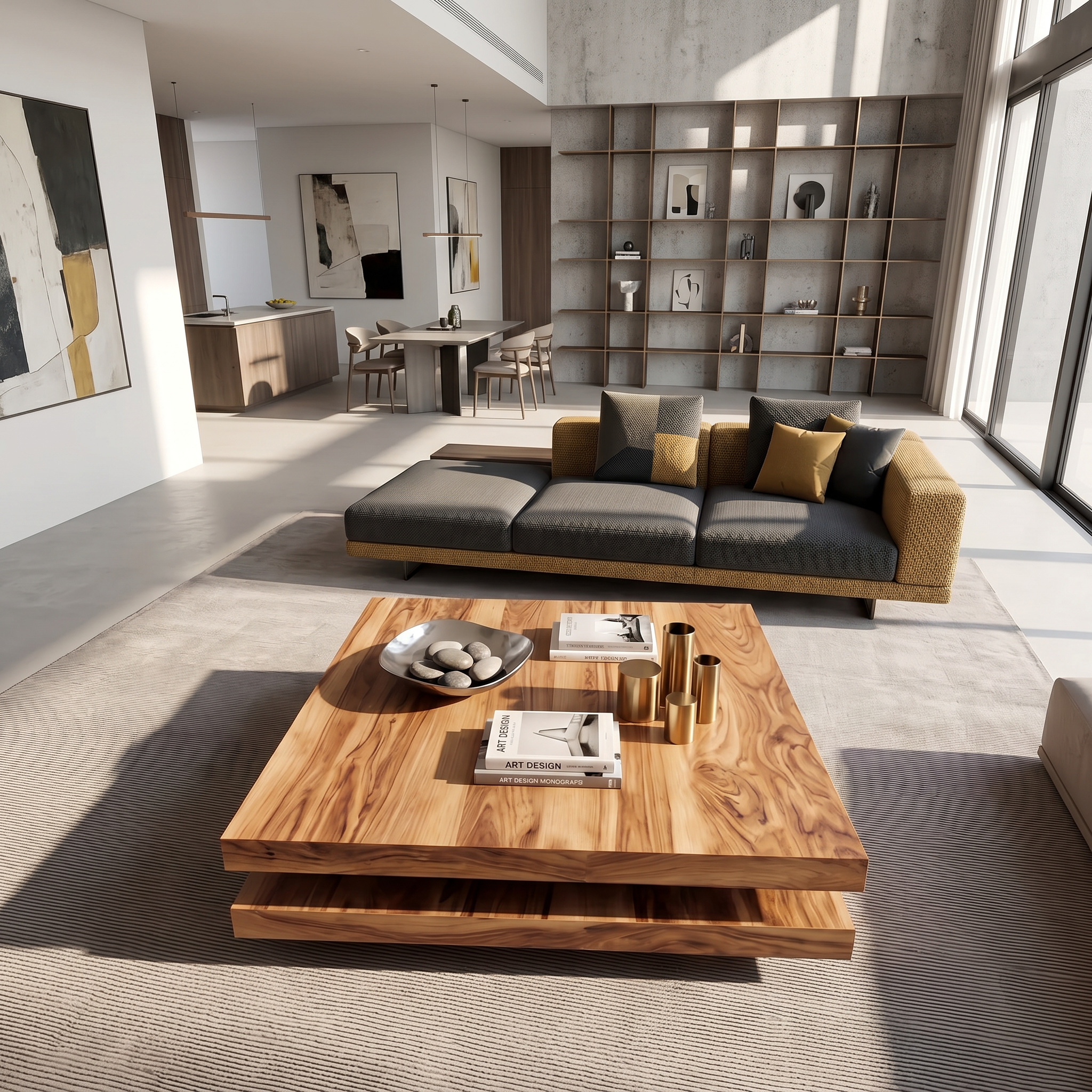 Modern Rustic Wooden Live Edge Coffee Table For Living Room SILDTTRCF045