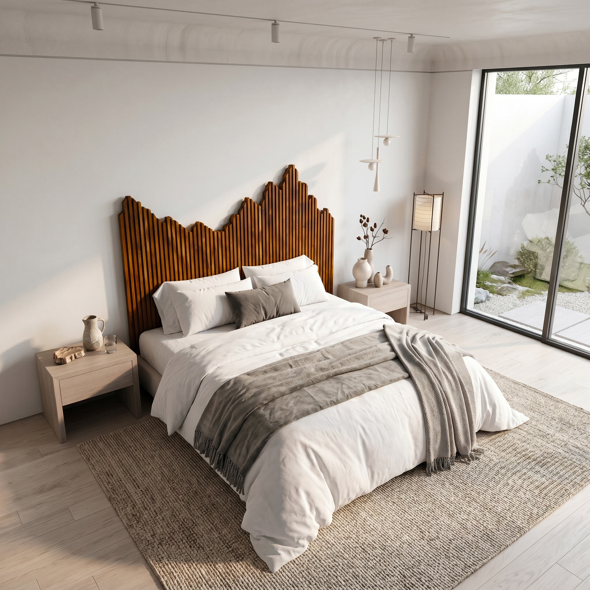 Organic Headboard Wooden Bed Headboard For Bedroom SINLSAHB034