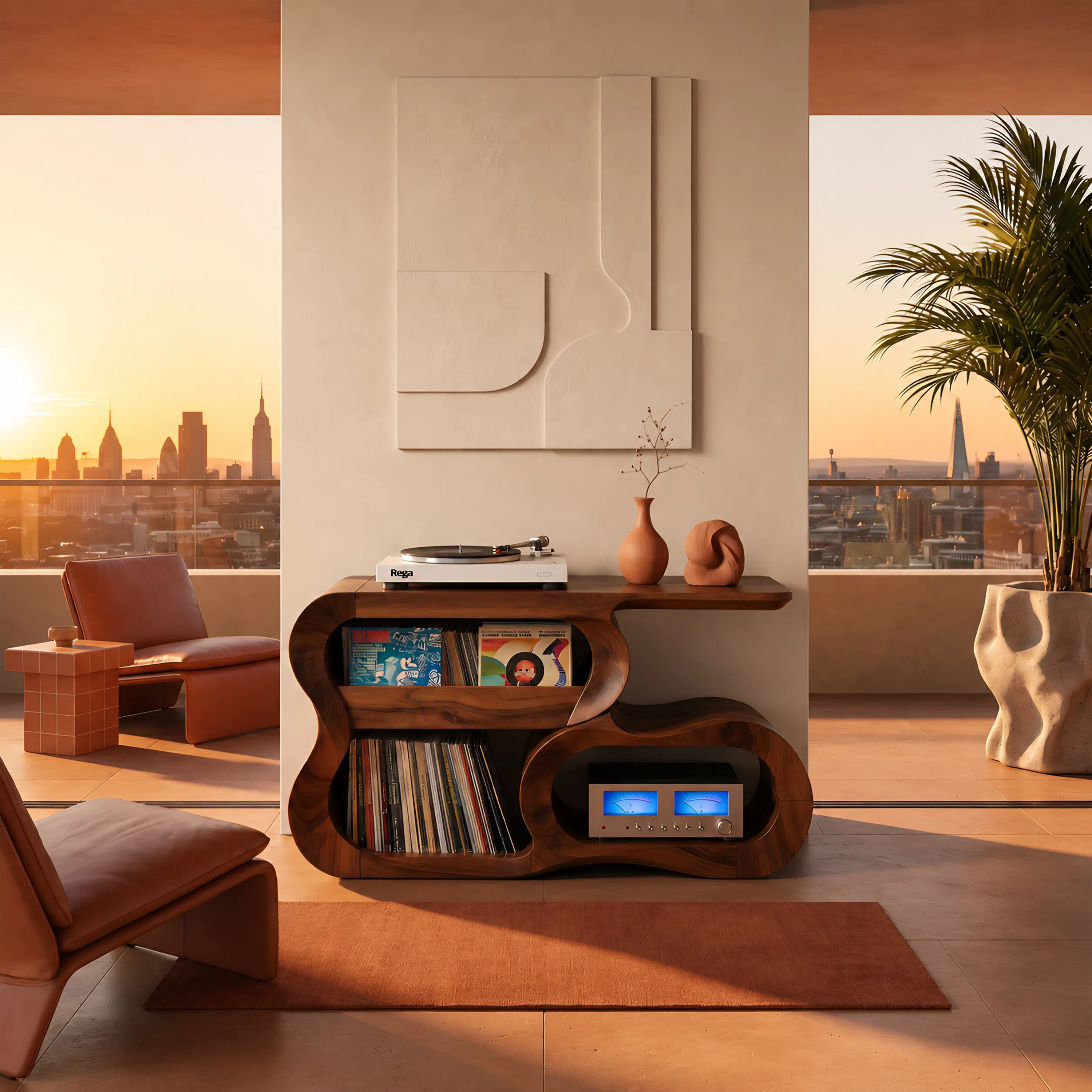 Contemporary Vinyl Record Cabinet For Studio Interior Space SILDTTNRPT036