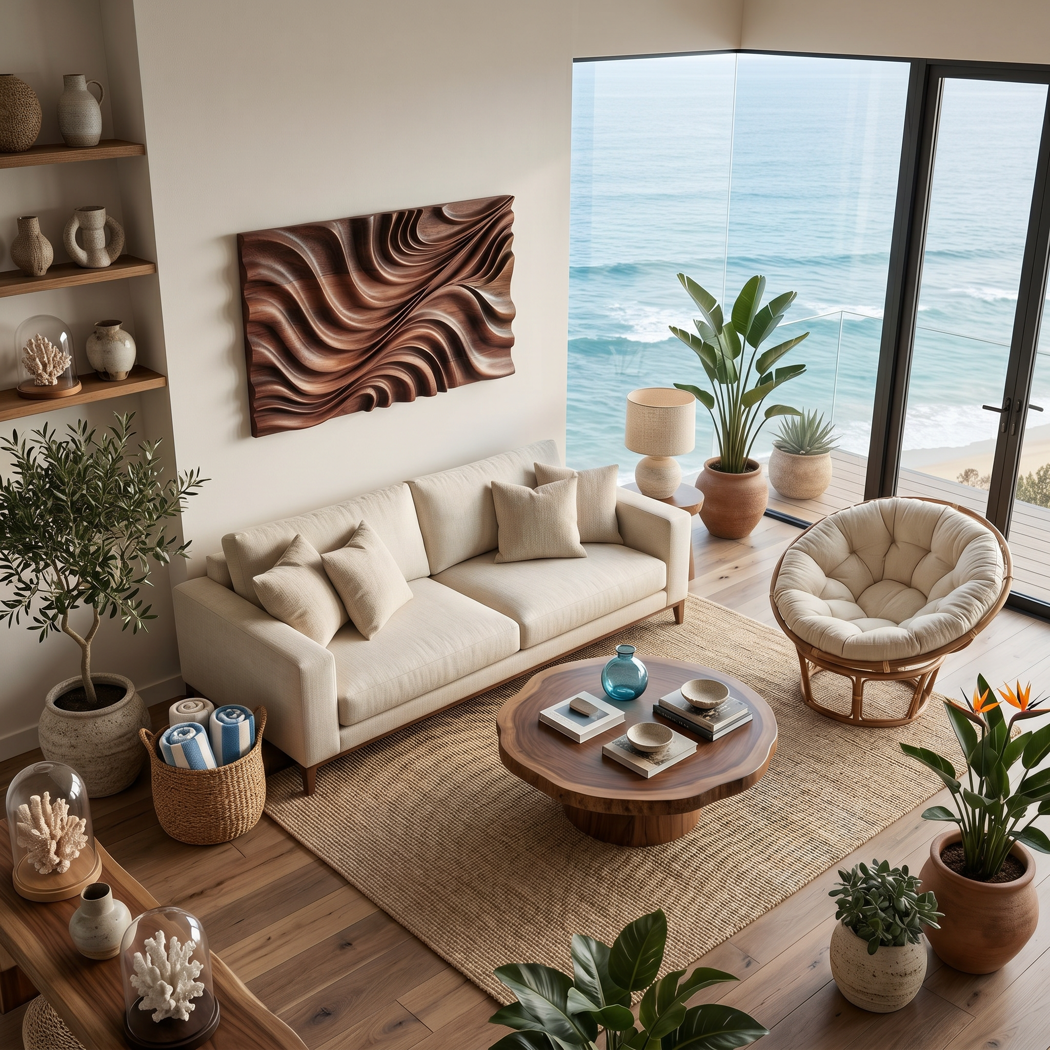 Elegant Wave Inspired Wall Sculpture for Modern Living Room SITHTTWA002