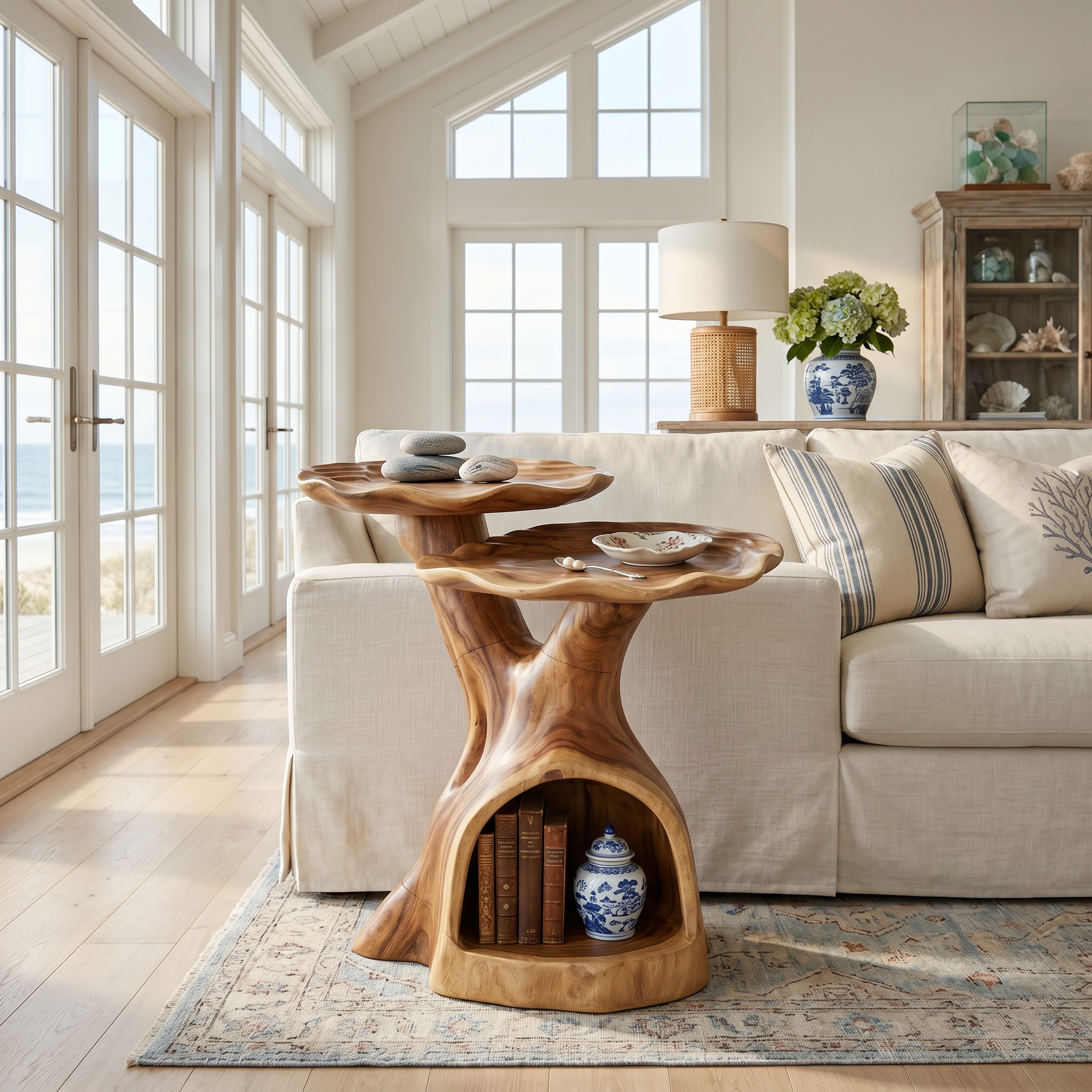 Contemporary Dual Tier Side Table Designer Residence SILDTTRSTA038
