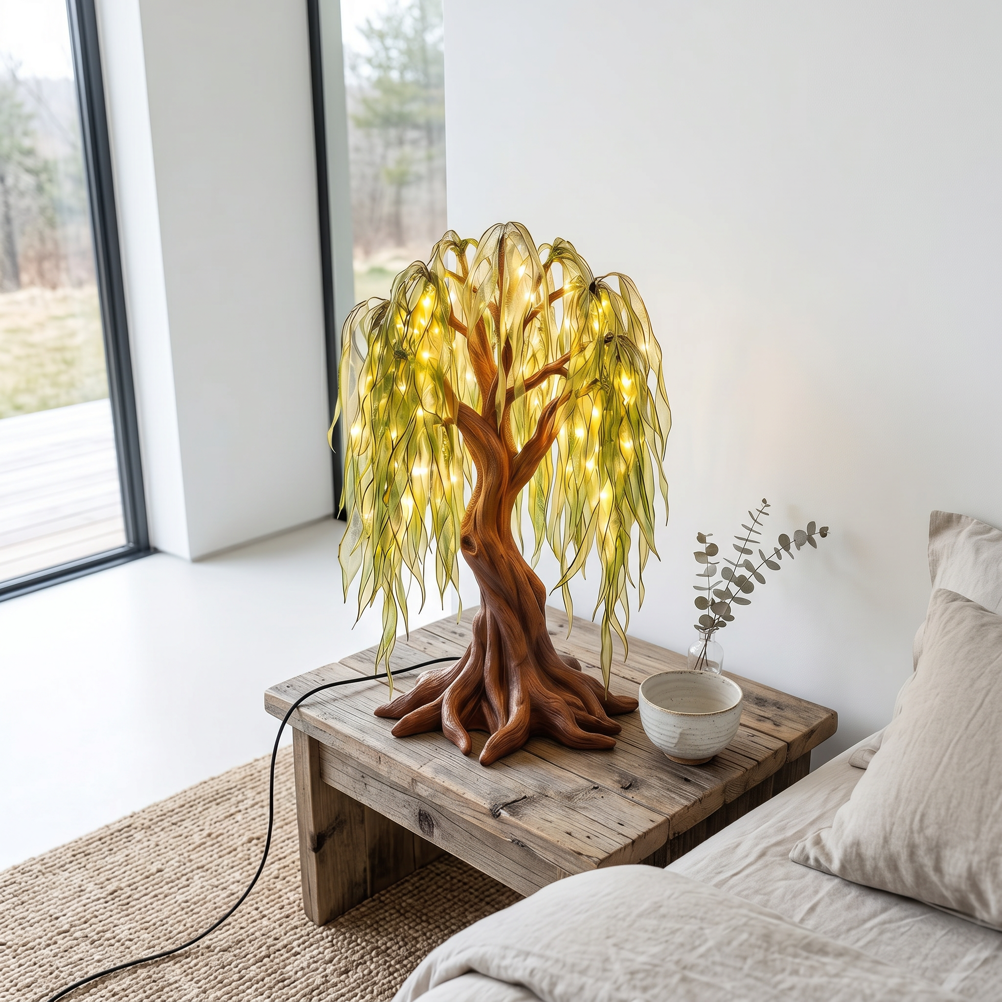 Farmhouse Tree Table Lamp For Living Room Decor SINLSATL013