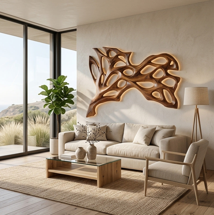 Abstract Natural Wood Wall Art For Modern Home RTTHHNWA183