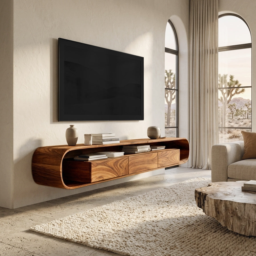 Organic Modern Floating TV Console For Living Room RTTHHNTVC059