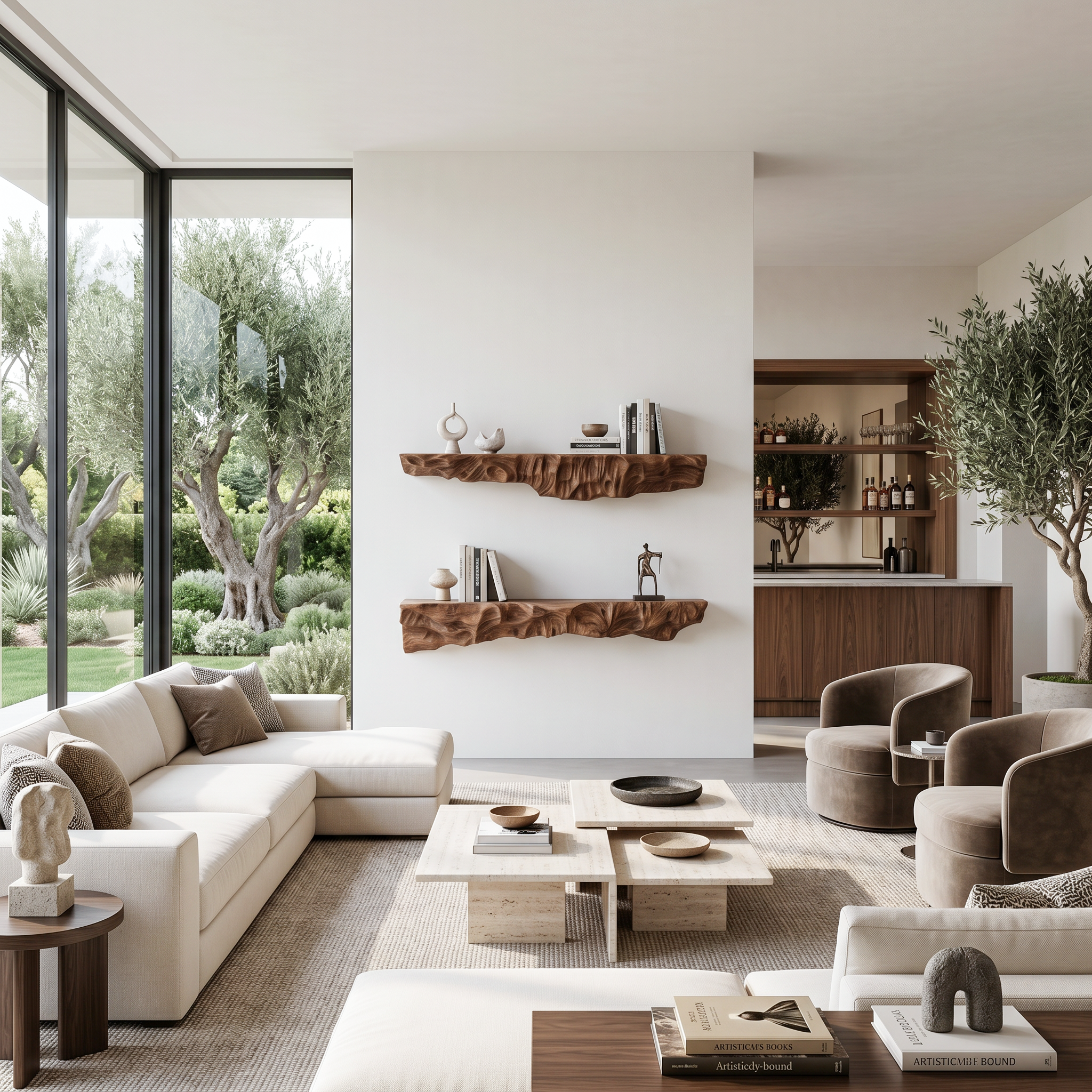 Artistic Sculptural Floating Shelf For Living Room SITHTTFL004