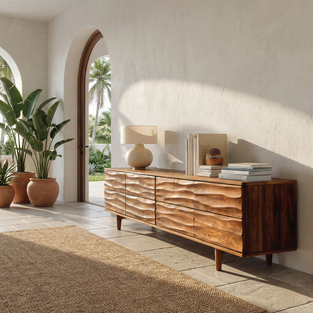 Luxury Sculpted Sideboard For Living Room RTTHHNSD018