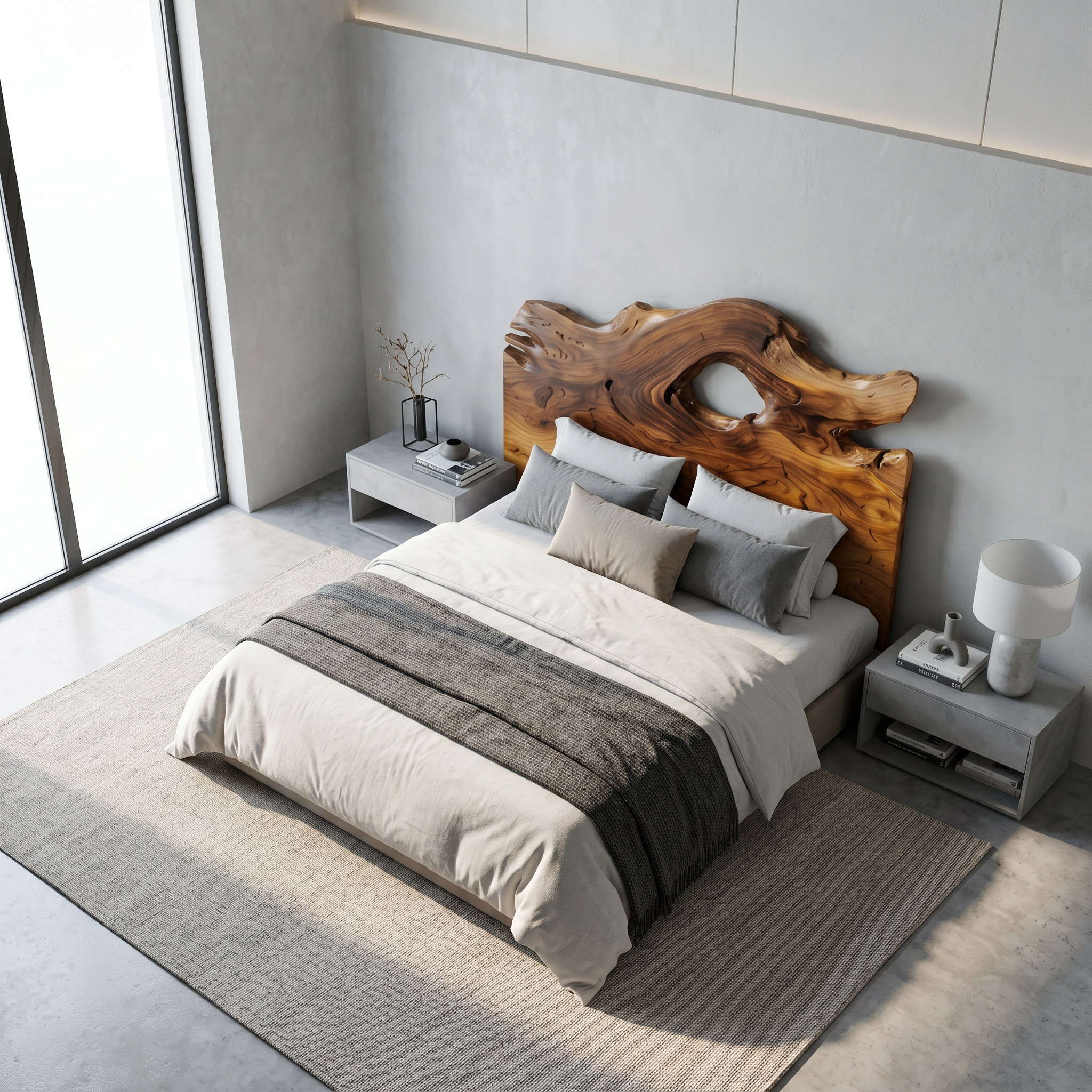 Organic Driftwood Headboard Wooden Bed Headboard For Bedroom SINLSAHB042