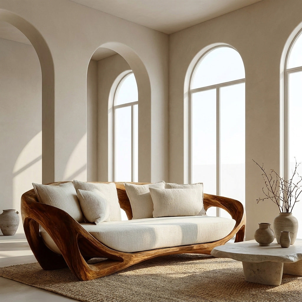 Contemporary Organic Wood Sofa For Living Room RTTHHNSFA039