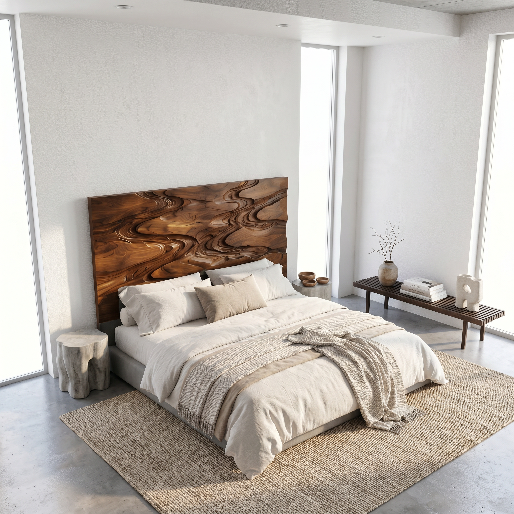 Rustic Live Edge Headboard Wooden Bed Headboard For Bedroom SINLSAHB044