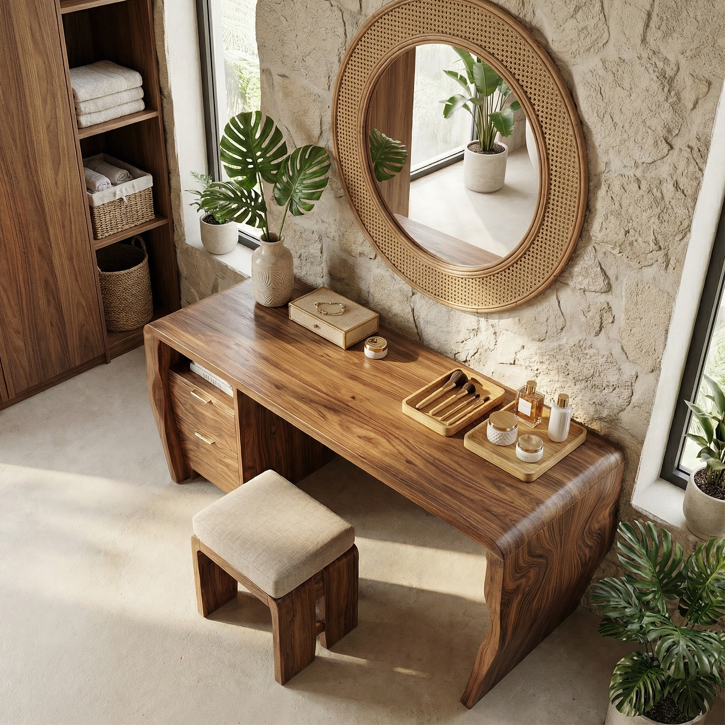 Mid Century Vanity Desk Bedroom Apartment Makeup Area SILDTTRMV018