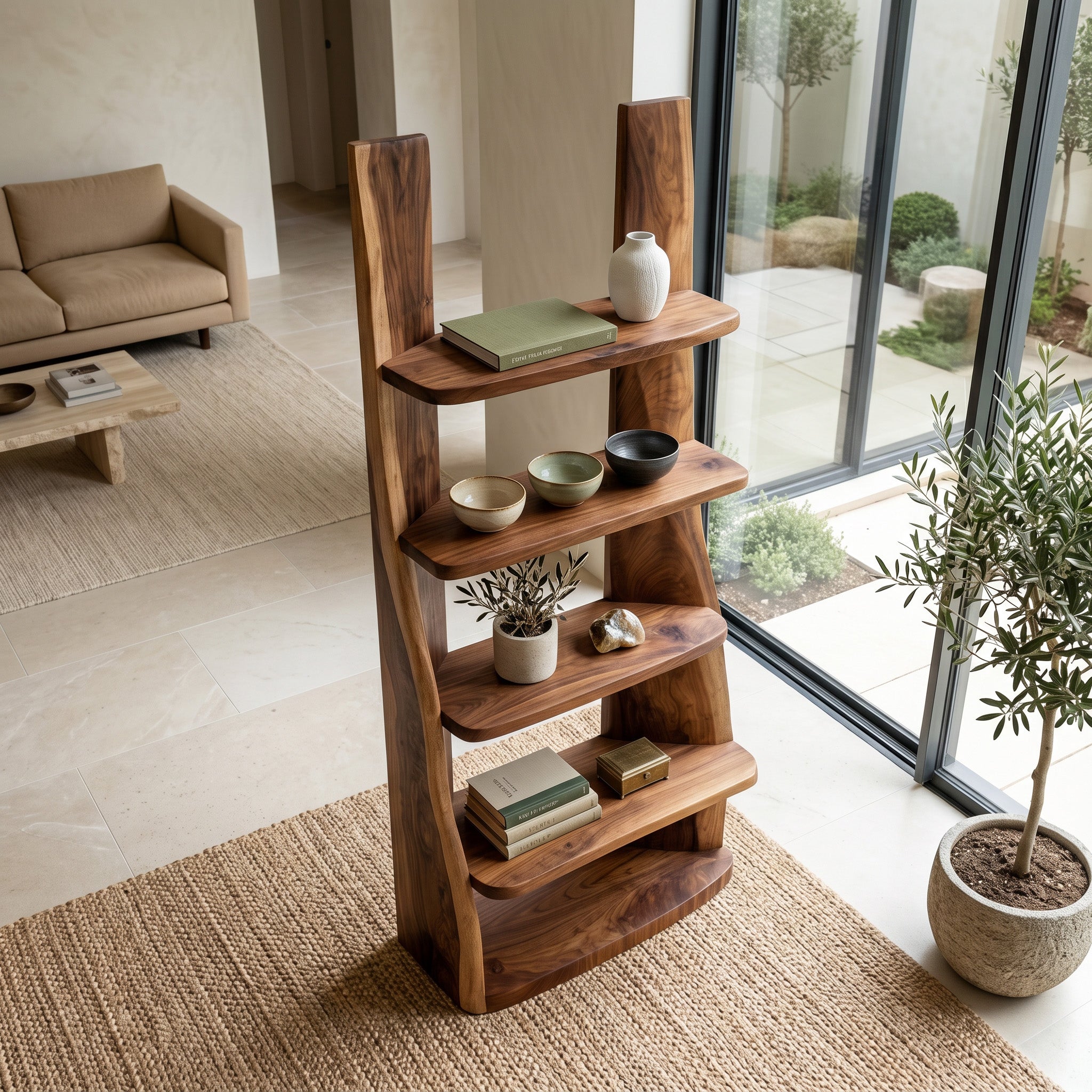 Mid Century Wooden Bookshelf For Apartment Living Room RTTHHNSS027