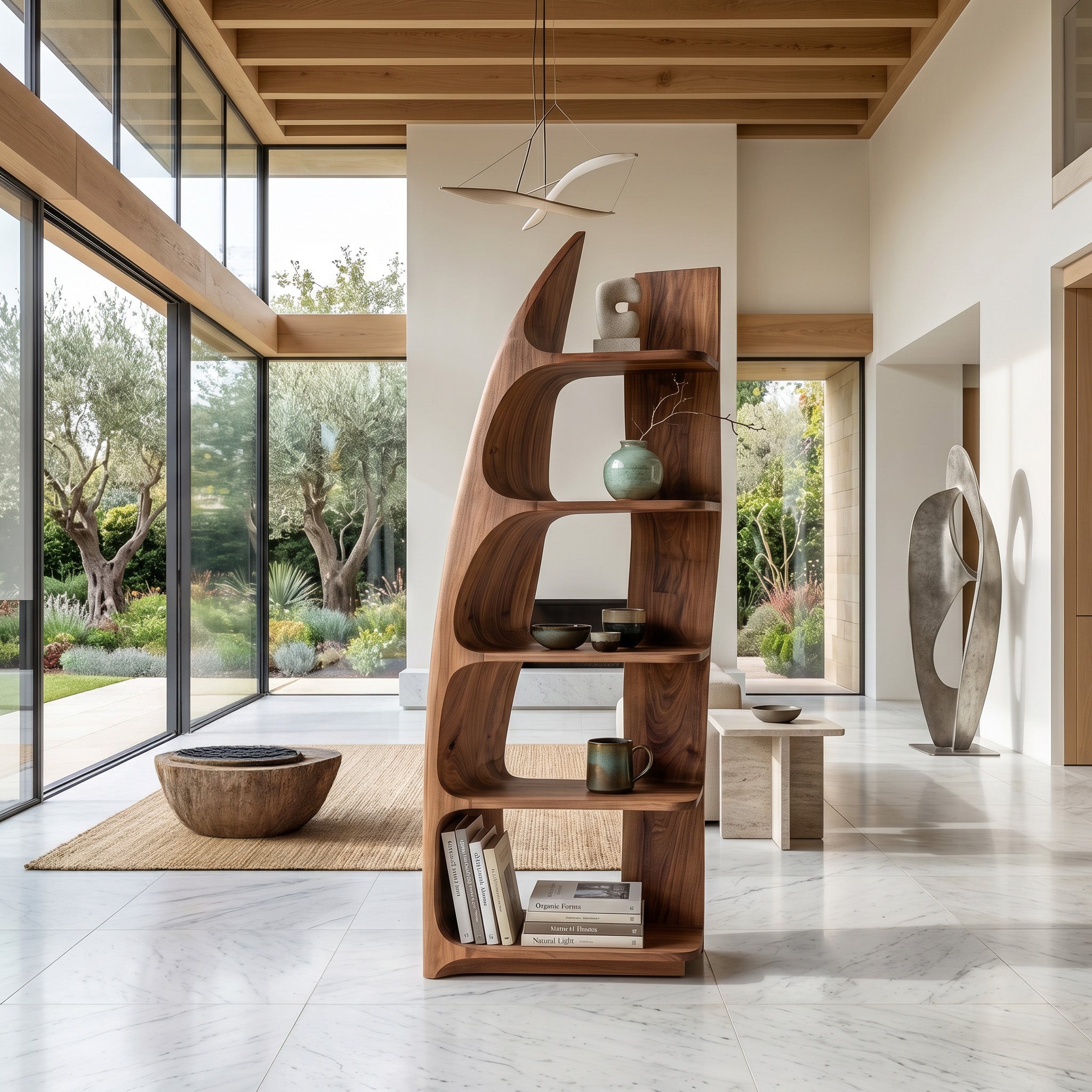 Organic Sculptural Wooden Standing Shelf For Hallway Decor RTTHHNSS028