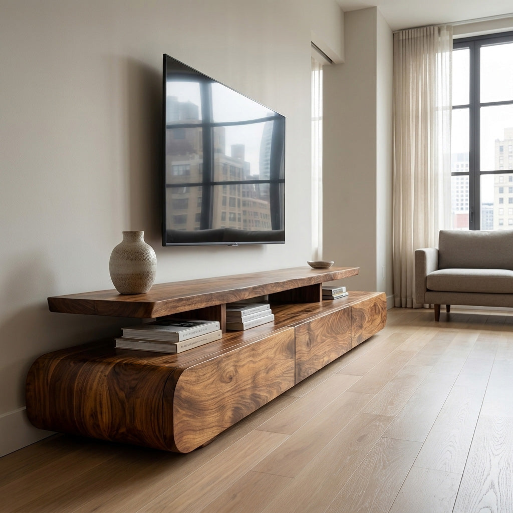 Modern Organic Natural Wood TV Stand For Living Room RTTHHNTVC103