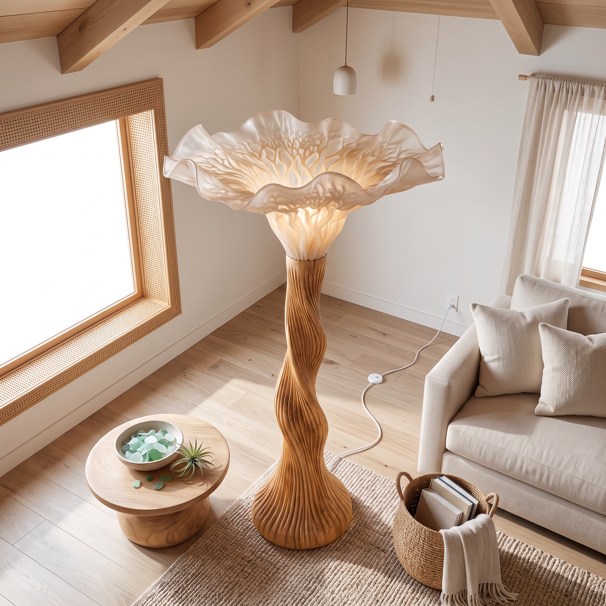 Contemporary Floor Lamp Artistic Mushroom Silhouette Lounge SINLSAFLP139