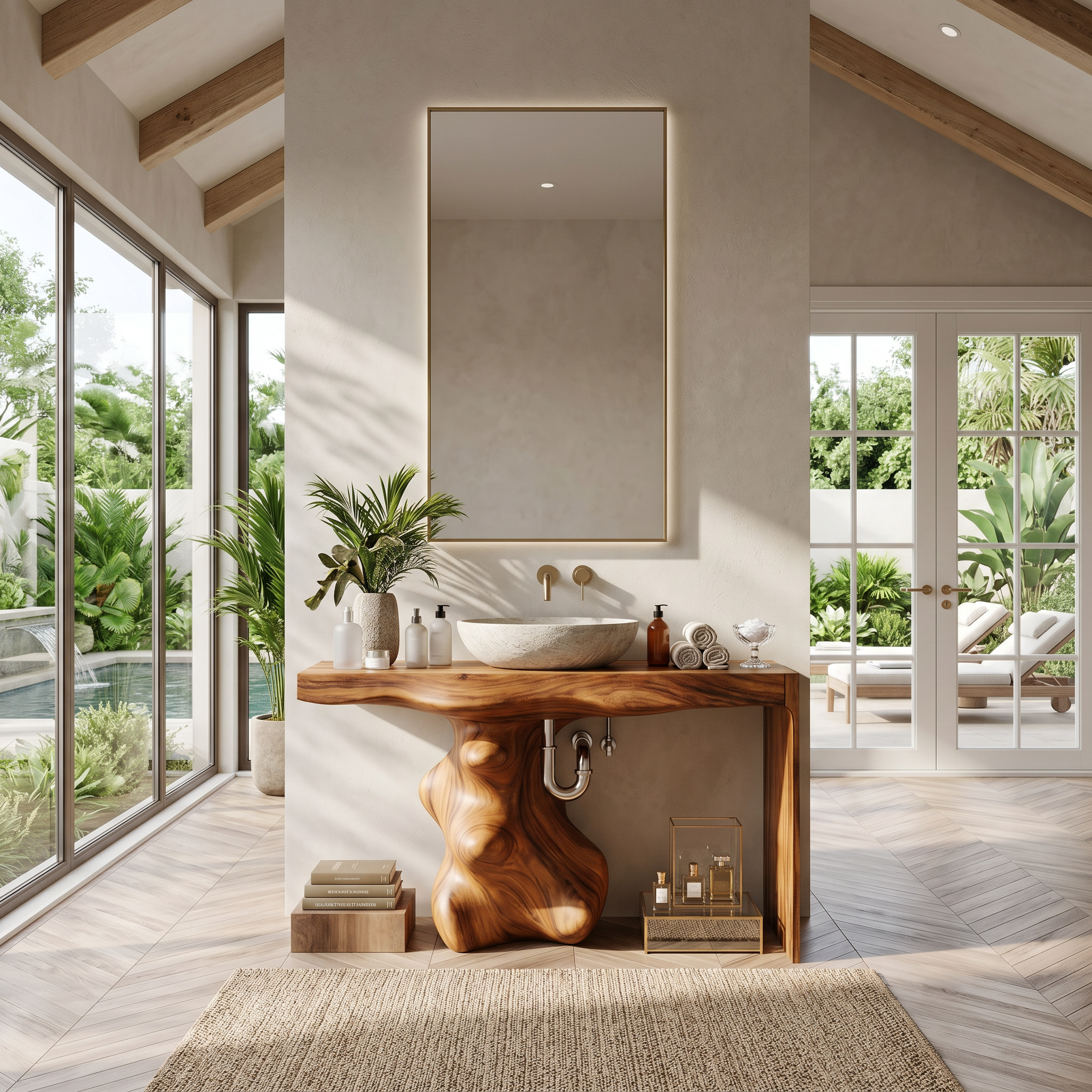 Mid Century Vanity For Organic Bathroom Interiors SILDTTNBRV012