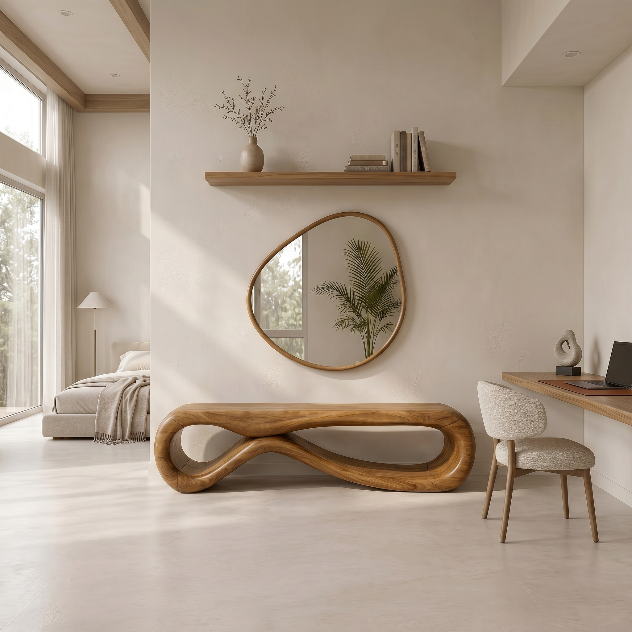 Organic Sculptural Bench Coastal Residence SILDTTRBEN067