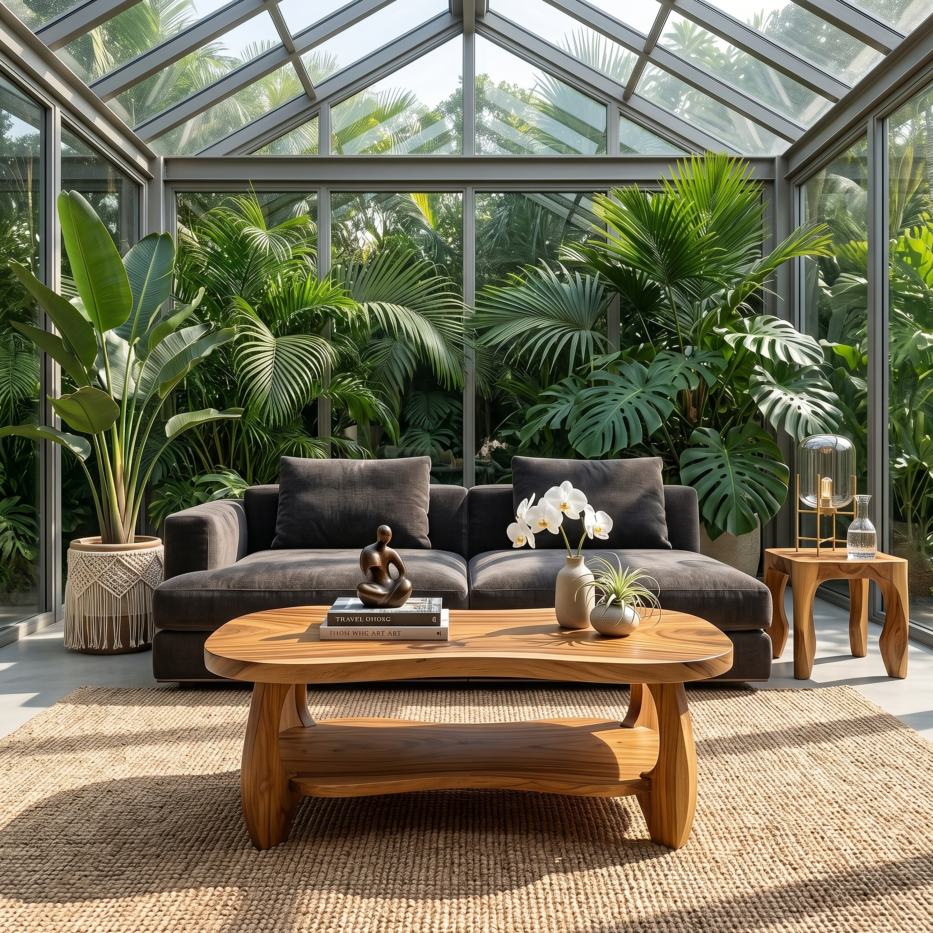 Tropical Oval Coffee Table For Living Room SILDTTRCF122