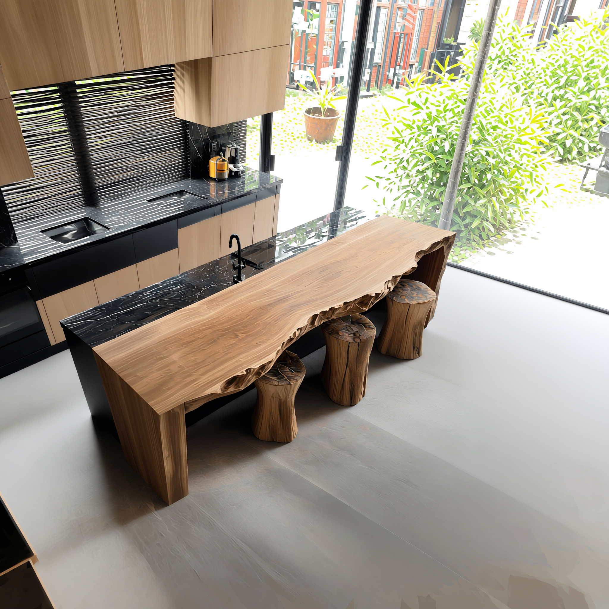 Modern Live Edge Kitchen Island For Kitchen And Breakfast Bar SINLSAKI127